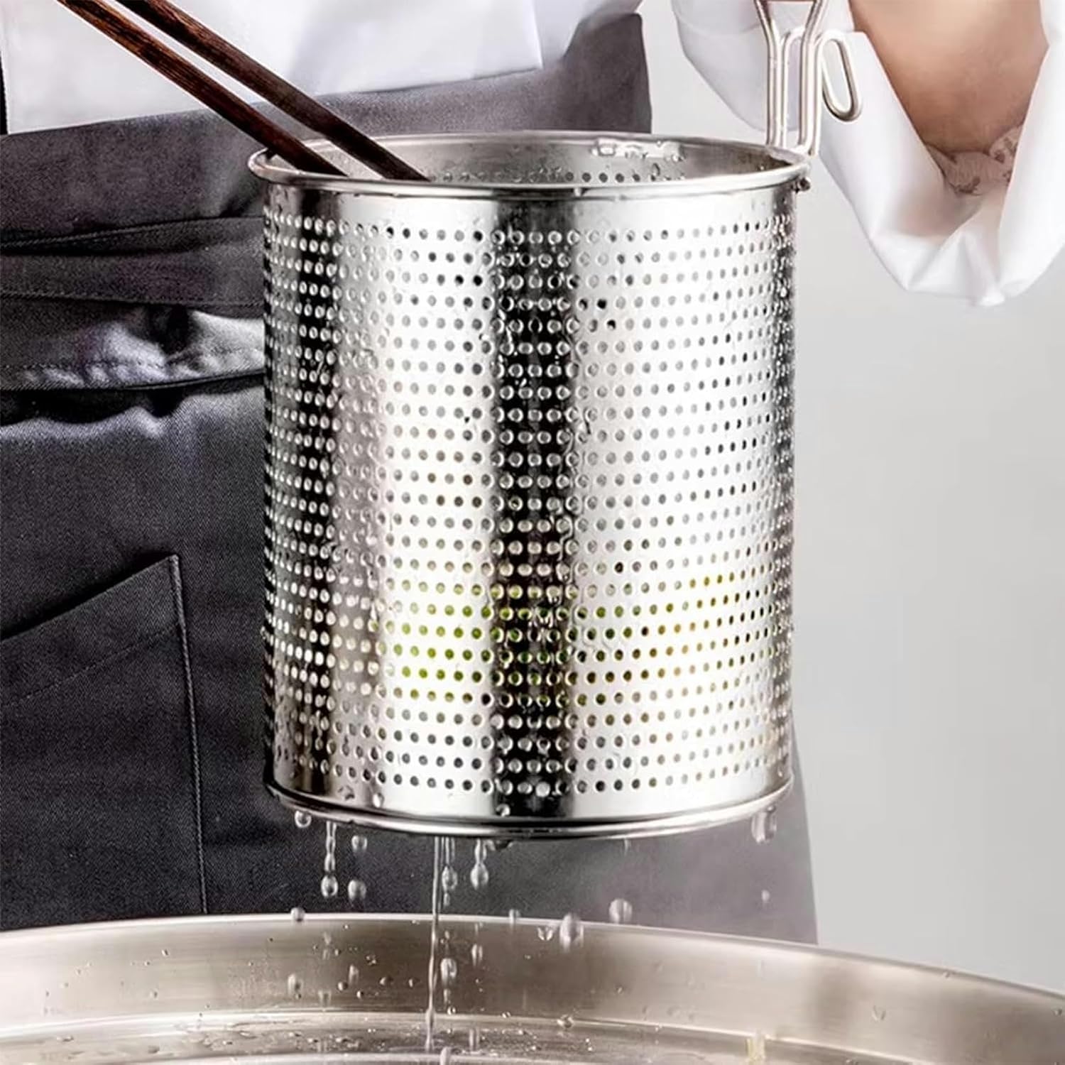 Commercial Pasta Cooker Insert Set, 2/4/6 Holes Stainless Steel Multipurpose Stock Pot for Cooking Vegetables, Seafood- Cooking Pot with Lid Suitable for Soups, Stews and Pasta,2 Holes-1