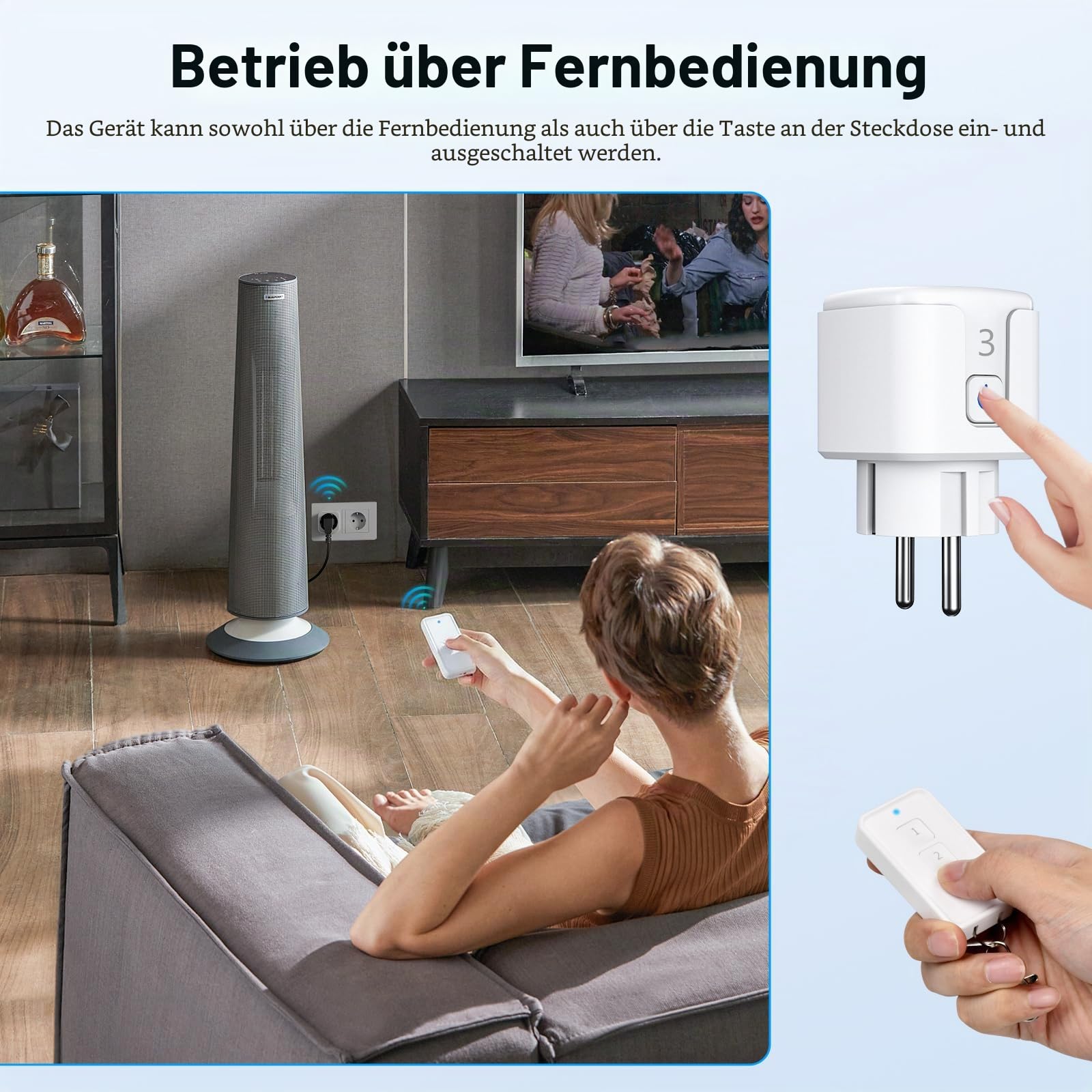 Steckdose mit Fernbedienung,3 Stück Funksteckdosen mit Fernbedienung 16A/3840W 100 Feet Lange Reichweite Magnetische Ein-Tasten-Schalter für Innenbereich Lampen Haushaltsgeräte Feiertagsdeko