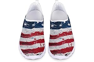 American Flag Slip On Sneakers Clipper Shoes for Women