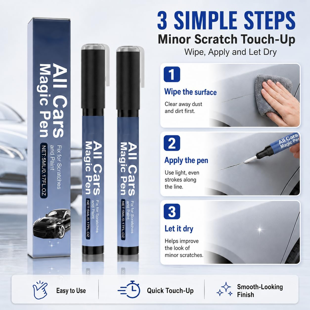 2Pack Car Scratch Remover Pen, All Cars Magic Pen
