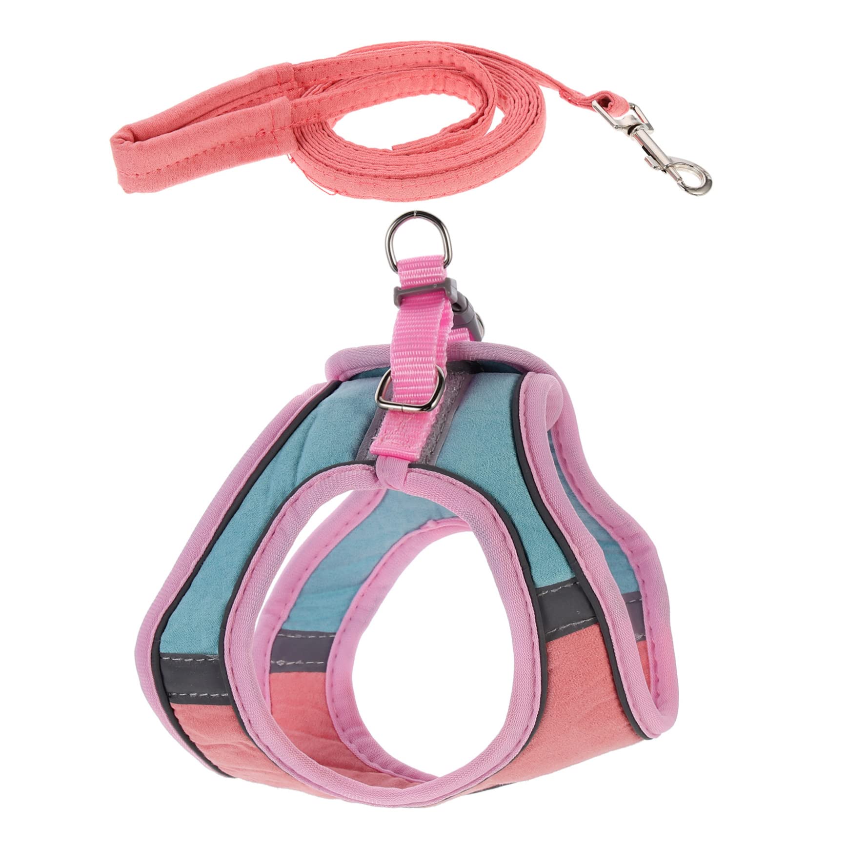 Happyyami 5sets Pettorina Per Gatti e Cuccioli Riflettente Con Guinzaglio Vestibilità Comoda Per Passeggiate Notturne e Allenamento All Aperto