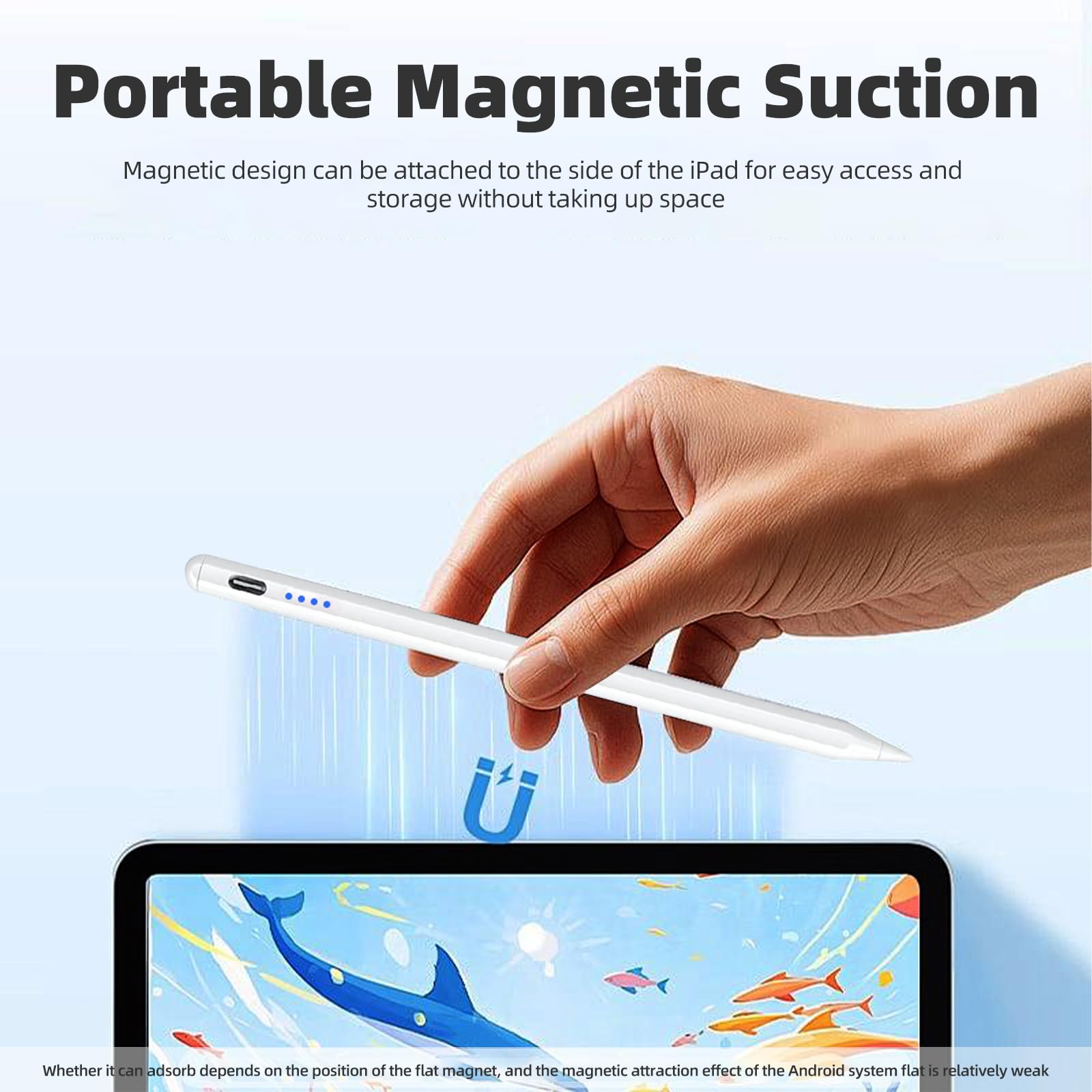 Stylet pour iPad 2018-2026, Précision de Pixe, Reject de Paume, Détection d'inclinaison, Pencil Charge Rapide, Compatible avec iPad 11/10/9/8/7/6/A16, Mini 7/6/5/4, Air M4/M3/M2, Pro M5/M4 13/12.9/11″