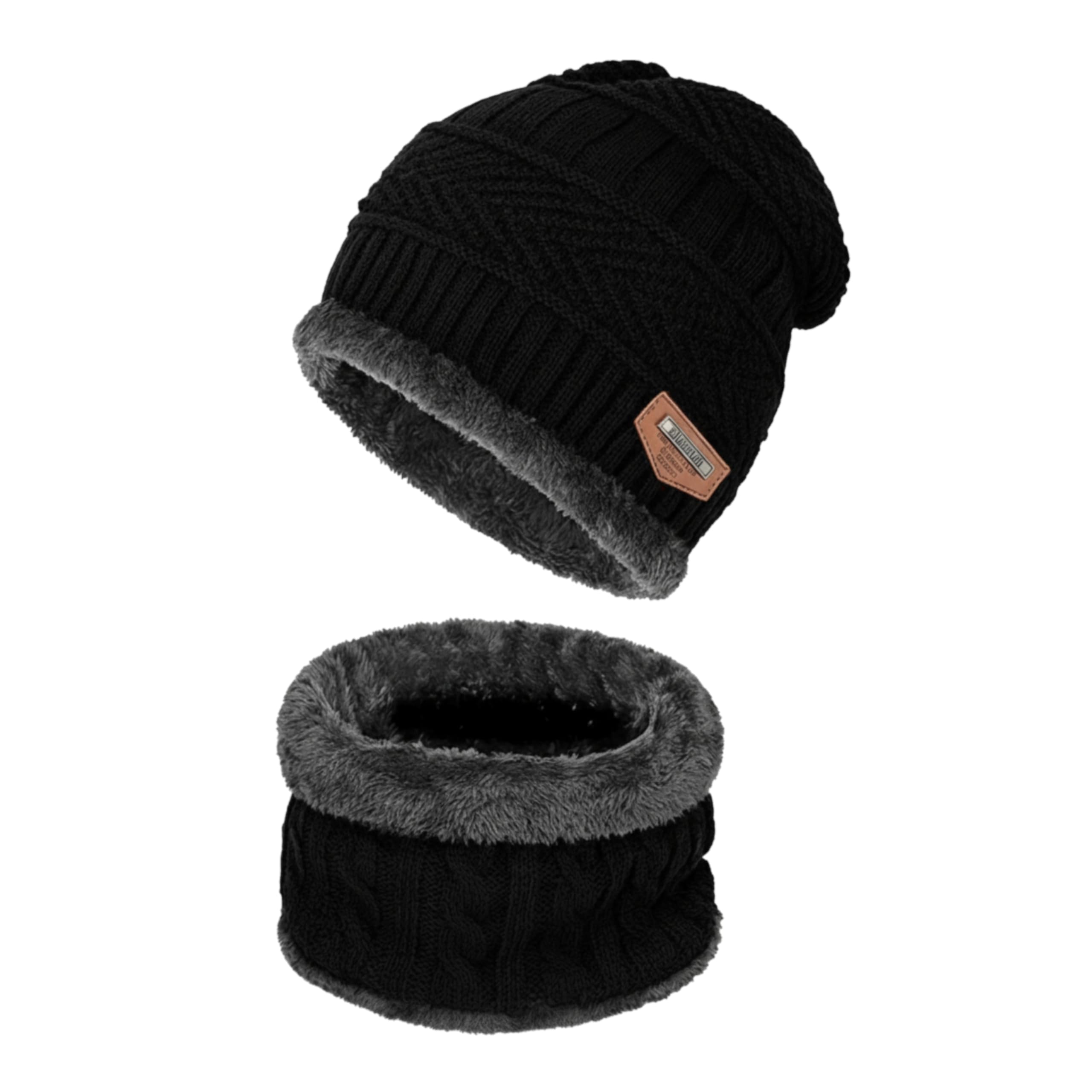 Winter Woolen Beanie Cap & Neck Warmer Set | Soft Fleece Thermal Hat & Scarf Combo-image-31