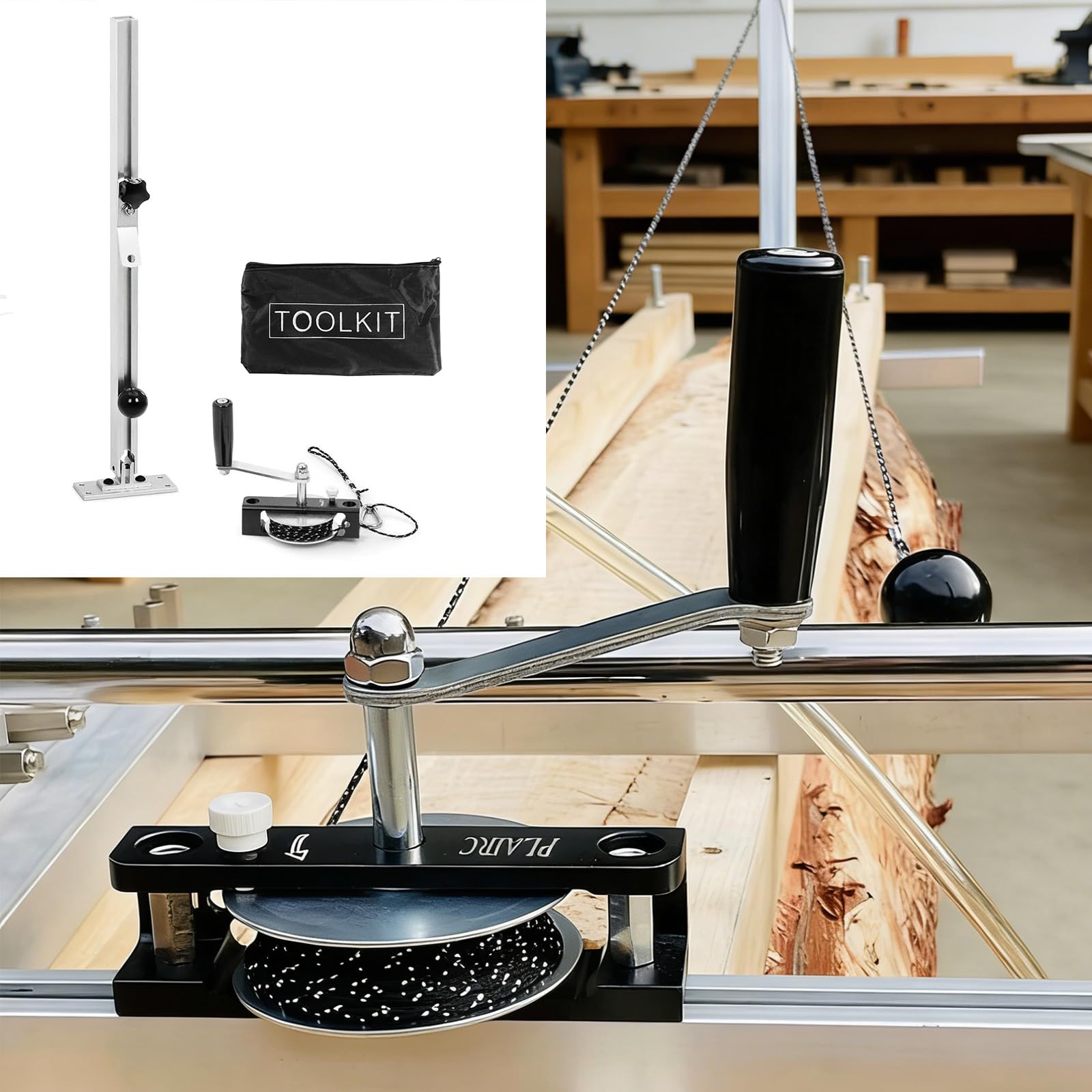 Cabrestante de fresado de motosierra de acero con guía de configuración fácil para carpinteros profesionales, accesorios de fresado de motosierras
