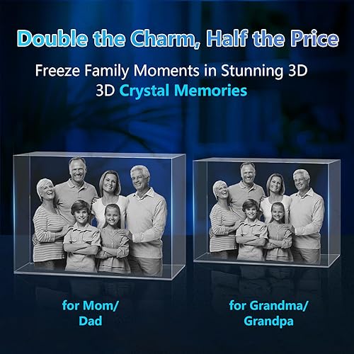 Miniatura 6 de 3D Crystal Photo, Personalized Gifts for Women Wife Mom Dad Husband Grandma Grandpa, Custom Gift With Your Own Photo, Custom Glass 3D Laser Etched