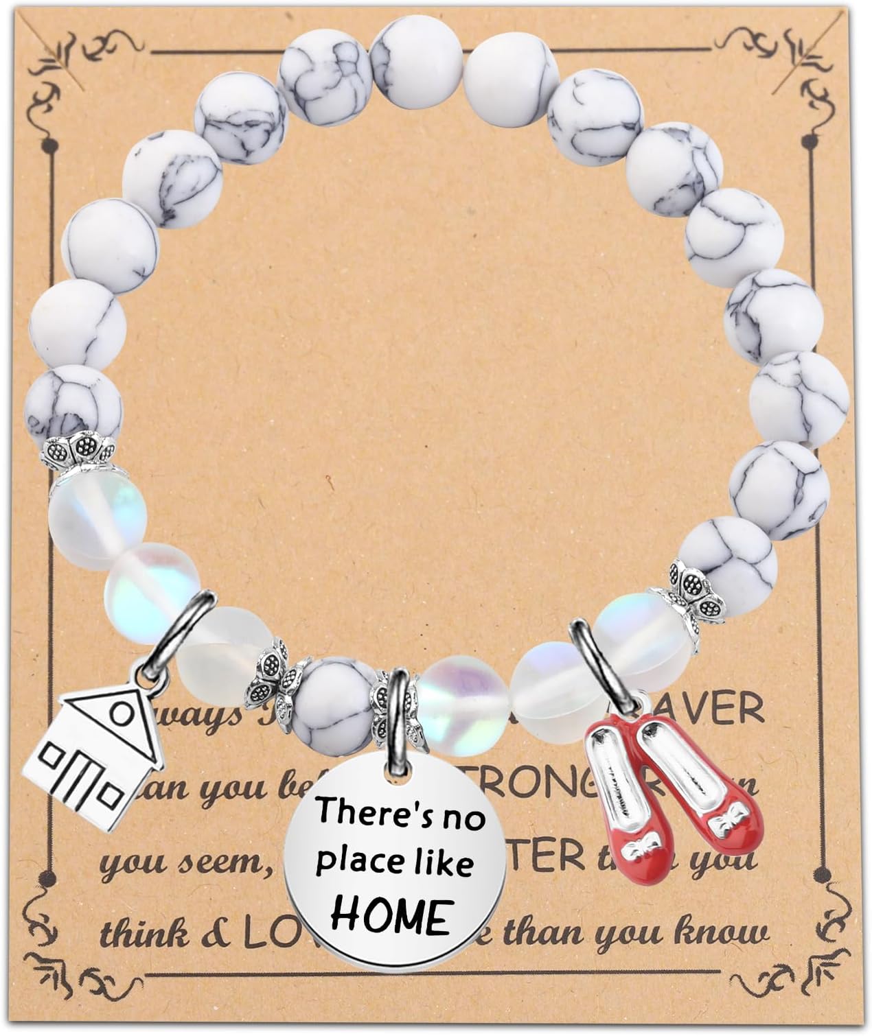 FUSTMWWizard Oz Shoe Bracelet Dorothy Ruby Gifts Ruby Red Slippers Jewelry Movie Fans Inspired Gifts Magic Wand Charm