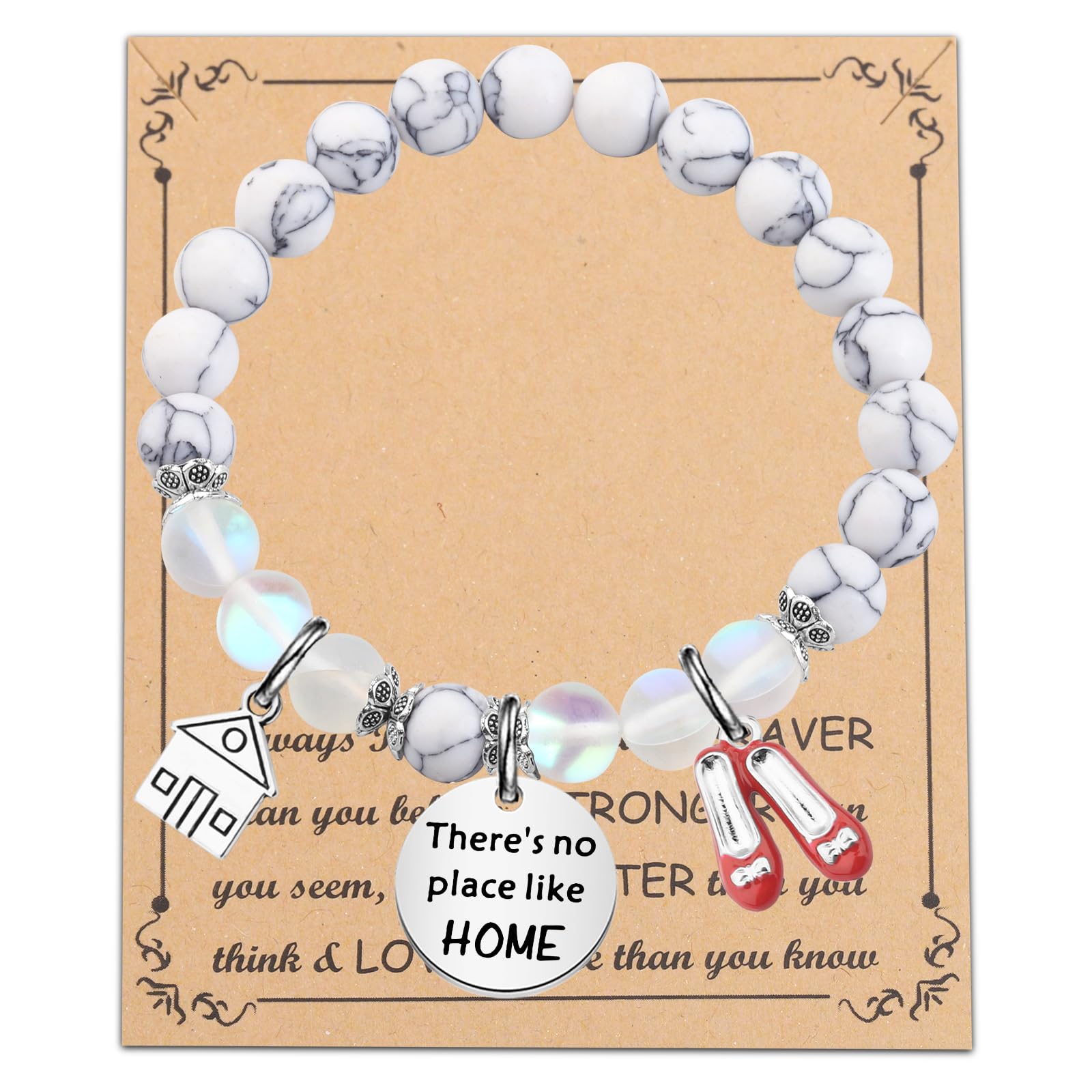 FUSTMWWizard Oz Shoe Bracelet Dorothy Ruby Gifts Ruby Red Slippers Jewelry Movie Fans Inspired Gifts Magic Wand Charm