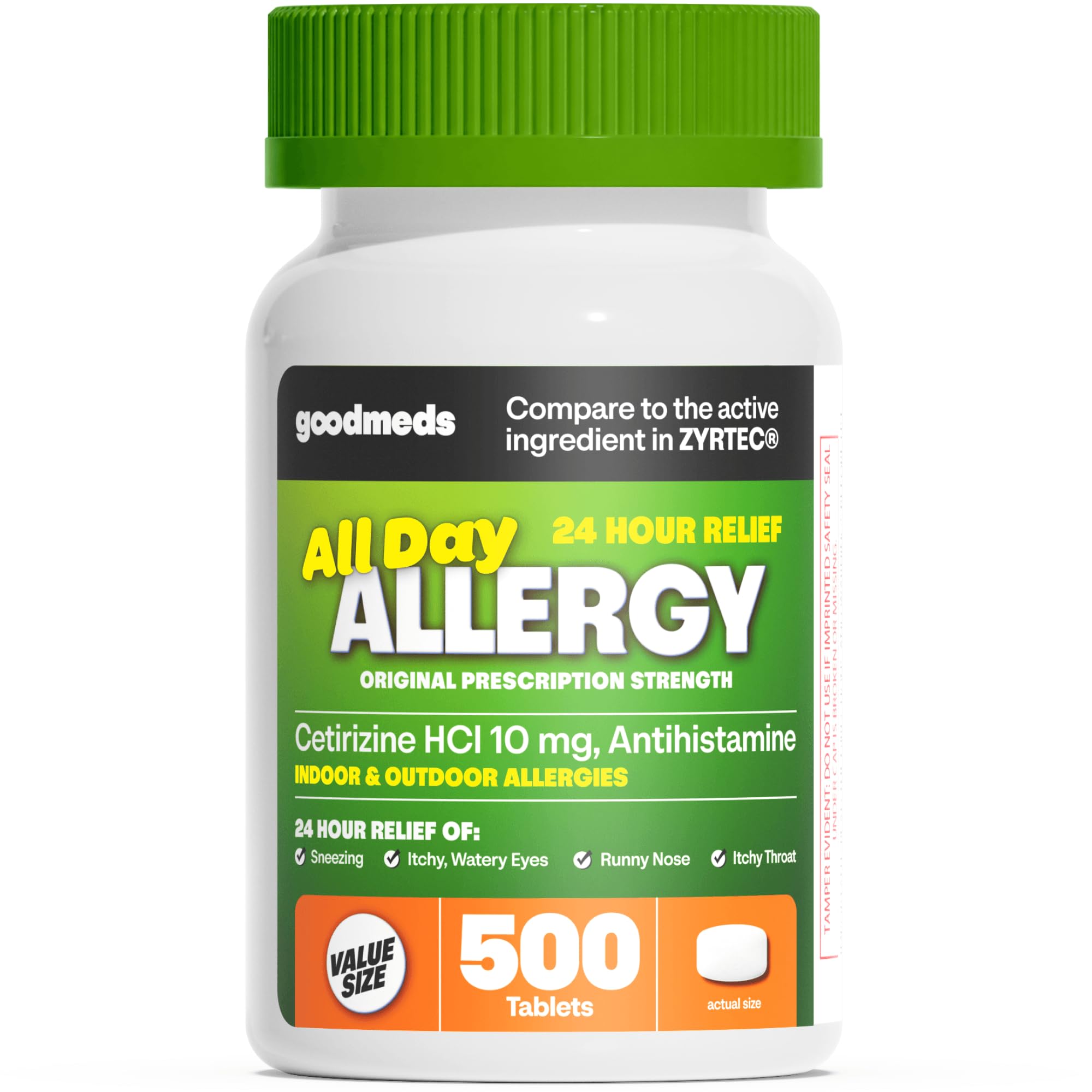24-Hour Allergy Medicine 500-Count Non-Drowsy Antihistamine