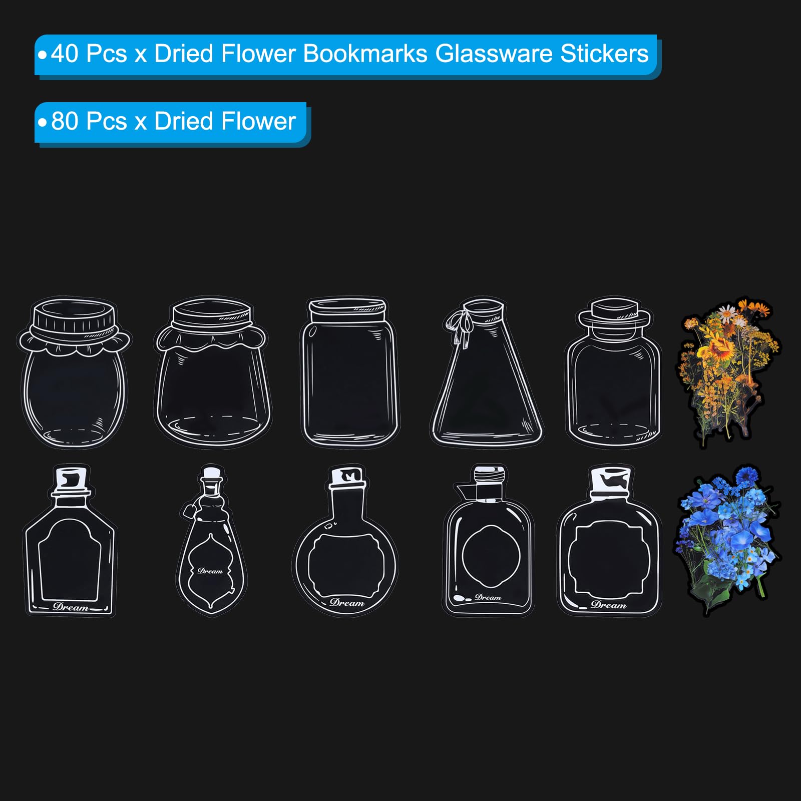 PATIKIL Transparent Dried Flower Bookmarks - Image 3