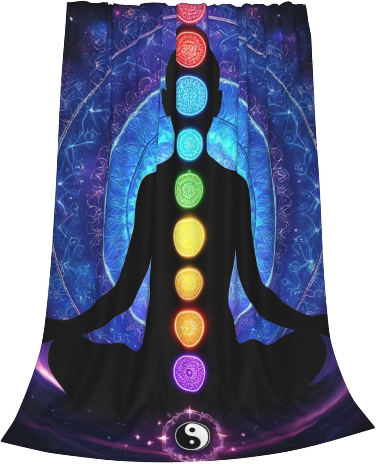 Blanket Soft Blankets and Throws Flannel Cozy Lightweight Quilt Gift Perfect for Bed Sofa Couch 60x50in (Nine Chakra Yoga Meditation Lotus Blue Mandala)