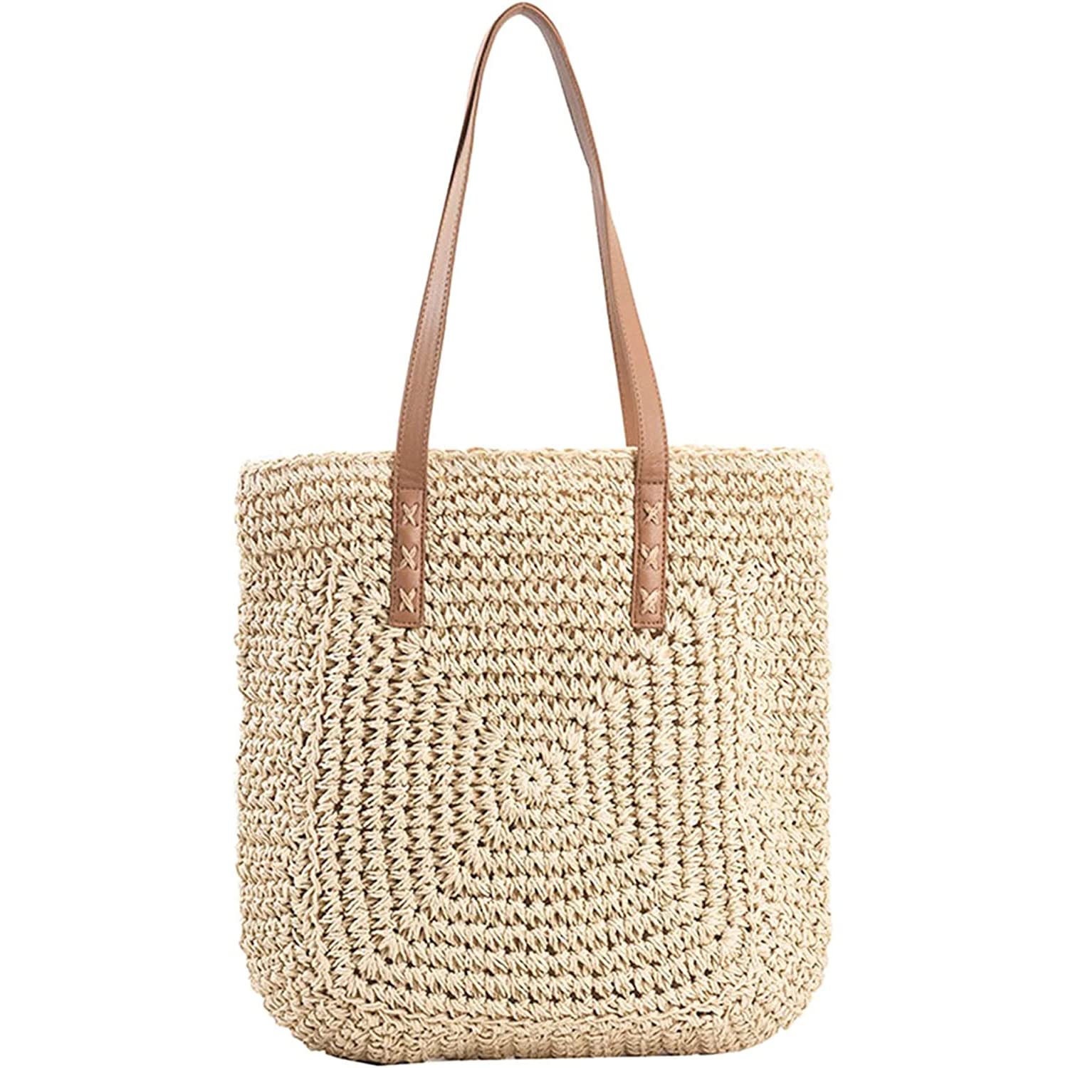 Sponsored Ad – MAKINGTEC Women's Classic Straw Handbag, Summer Beach Shoulder Bag Bohemia New, Large Woven Fishing Net Handmade Shoulder Bag Handbag