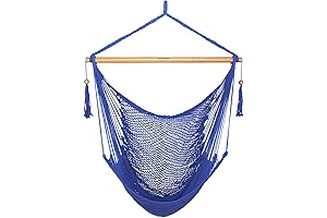 Rio Brands Swinging Hammock Chair - XL Hanging Rope Chair for Outdoor or Indoor Relaxation