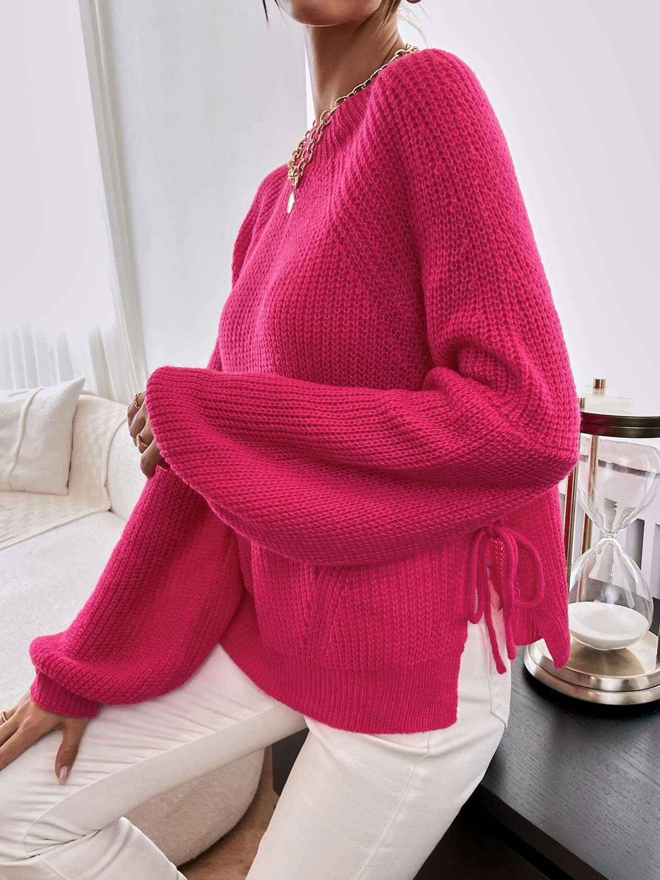 L'Appartement SIDE SLIT KNIT ピンク L'Appartement SIDE SLIT KNIT ピンク