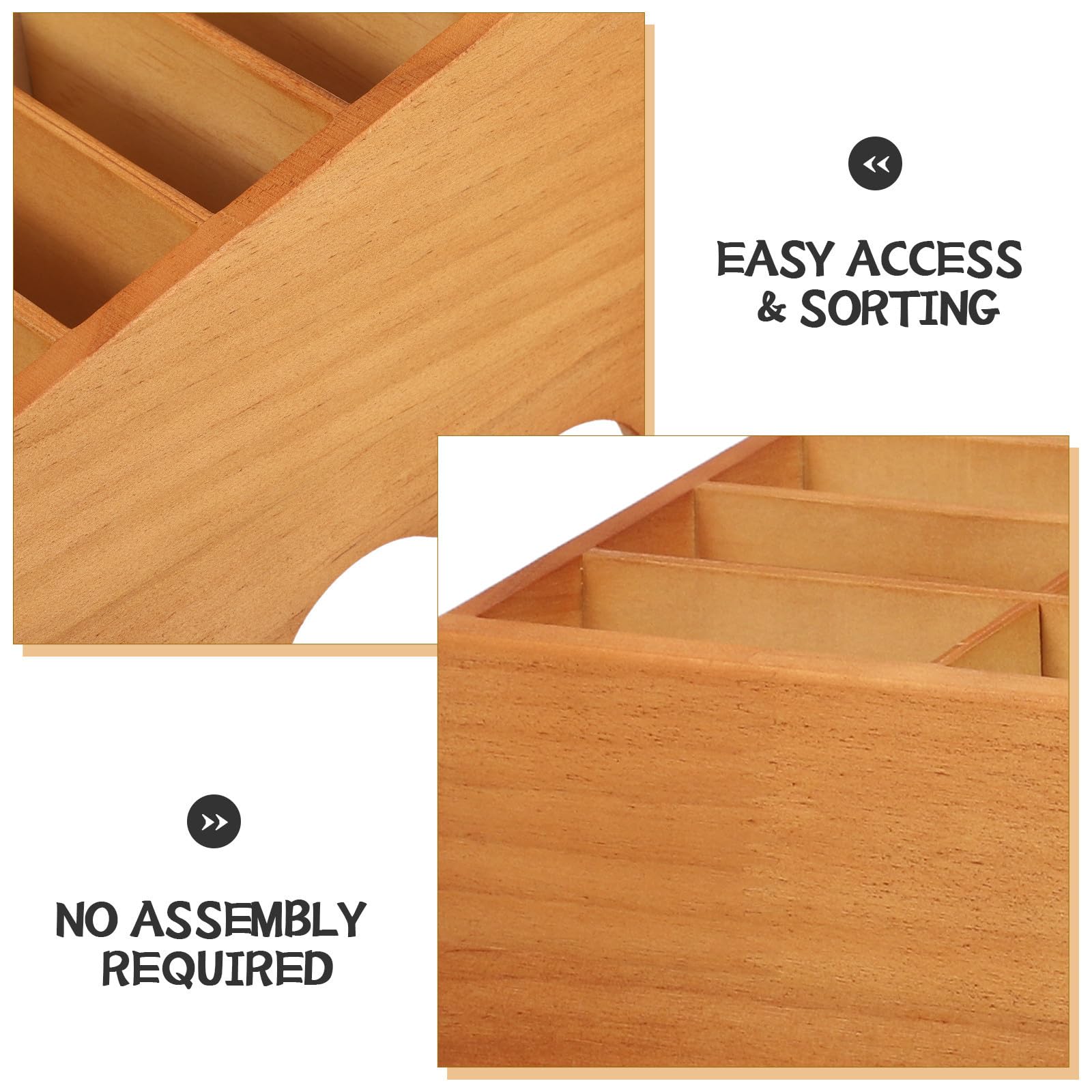 Beaupretty Boîte de Rangement à 24 Compartiments en Bois