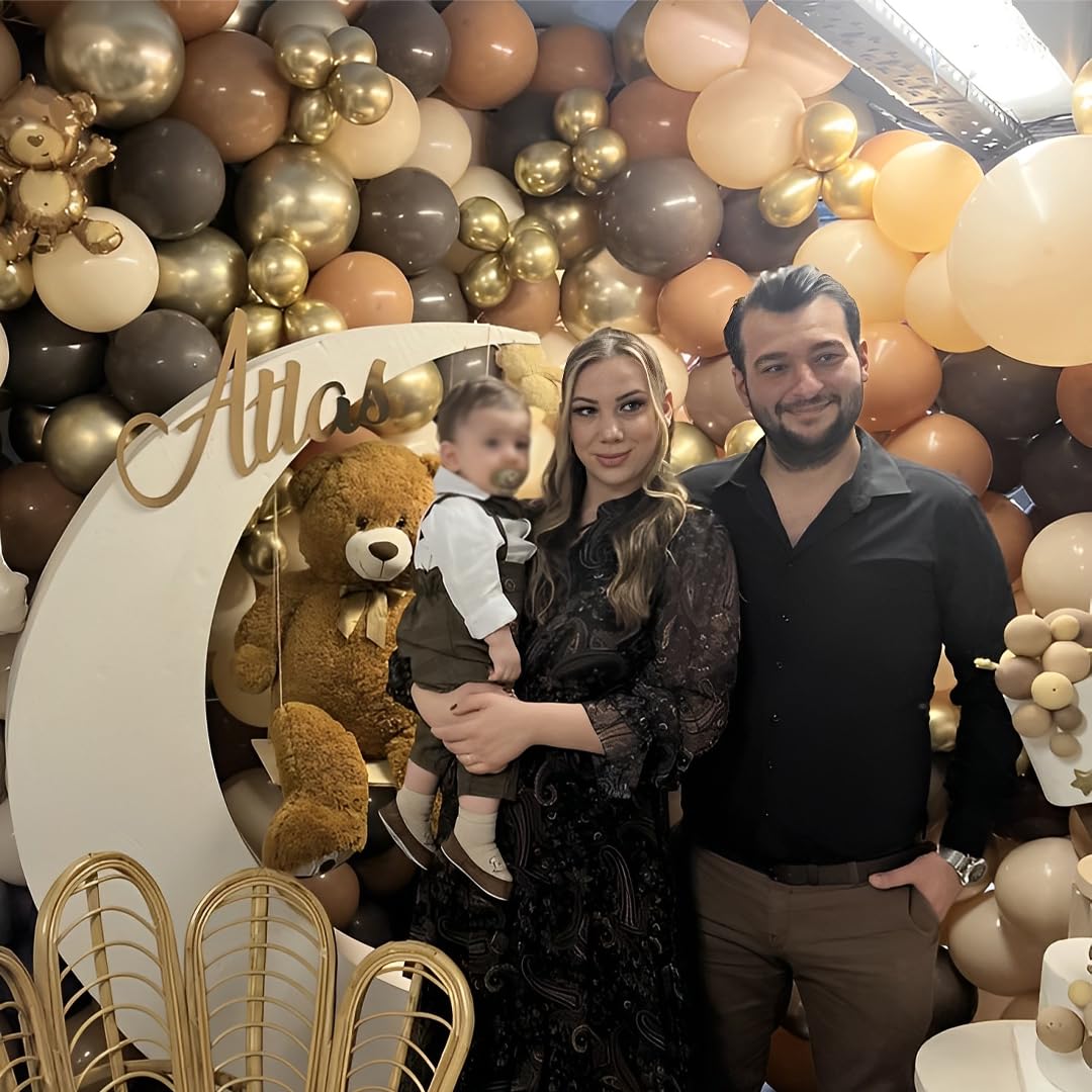 Braune und goldene Luftballons, 30,5 cm, Retro, Braun, Metallic, Goldballon, Kakao, Kaffee, Bräune, Nude, Luftballons für neutrale Bären, Babyparty, Geburtstag, Erntedankfest, Party-Dekorationen