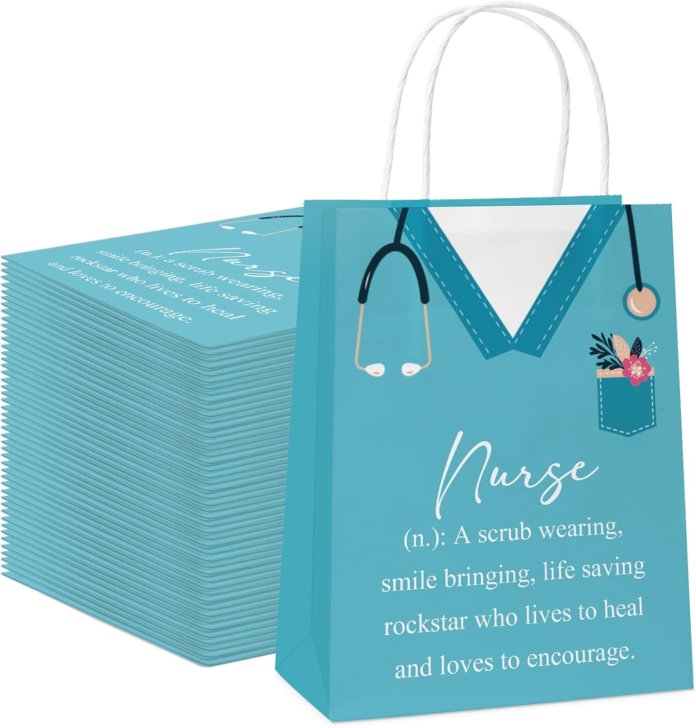 Woanger 30 Pcs Nurse Gift Bag 8.27 x 5.91 x 3.15 Inch Treat