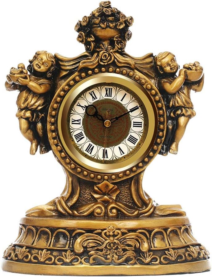 Table Clock for Living Room Decor European Antique Table