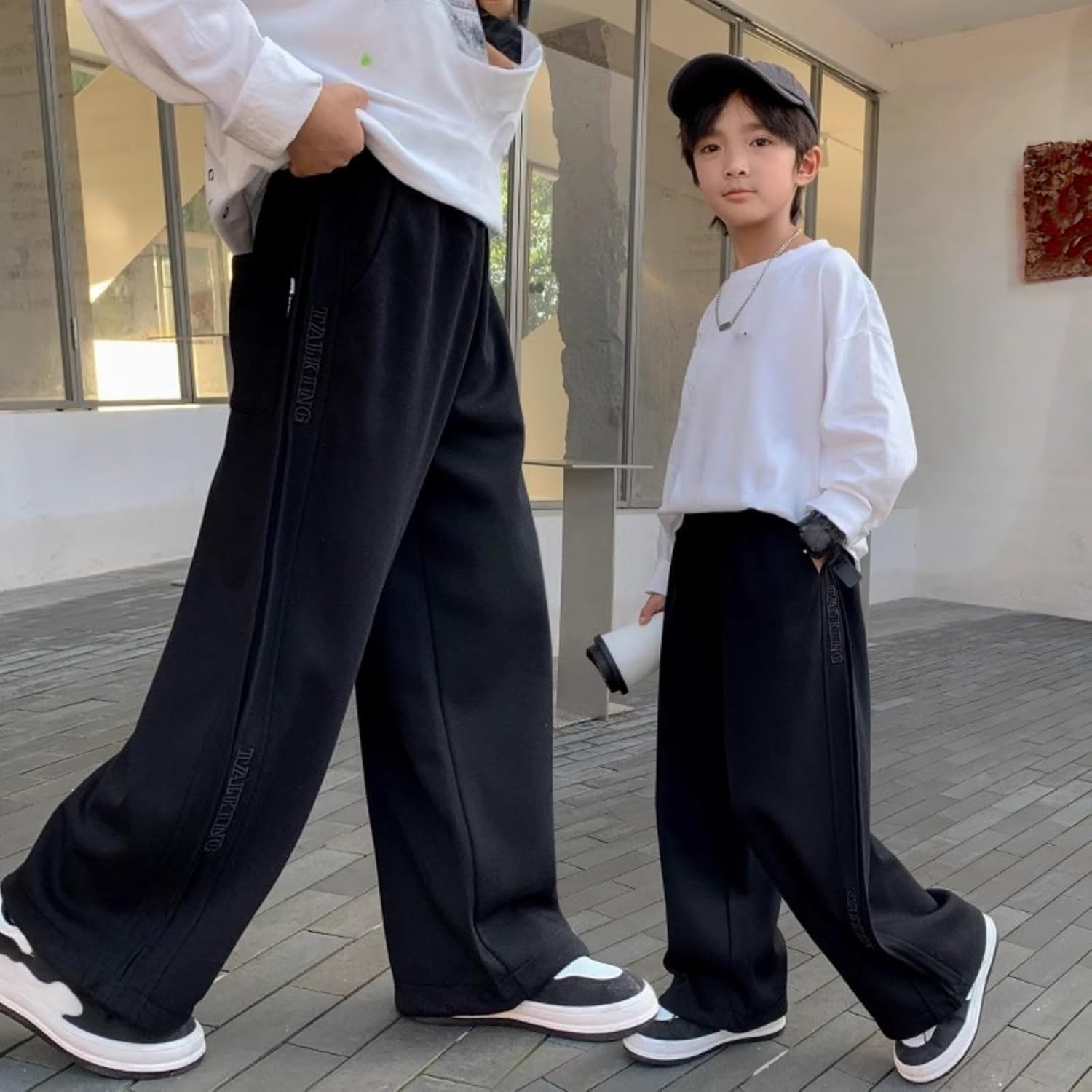 Baggy Jogginghose Für Jungen - Weite Baumwoll Cargohose Mit Taschen, Y2K Streetstyle