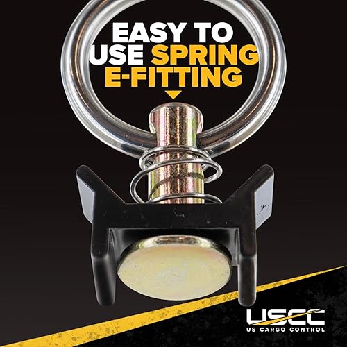 Miniatura 5 de US Cargo Control Montaje de un solo perno para riel L (paquete de 4) 4,000 libras de resistencia a la rotura, anillo redondo de acero inoxidable,