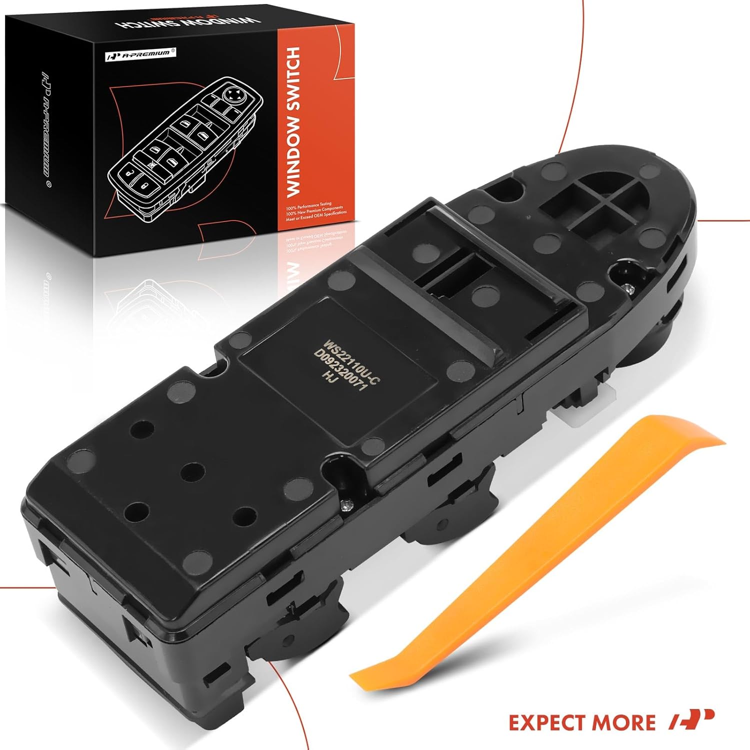 A-Premium Master Power Window Switch Compatible with BMW E60 E61 528i 535i 550i M5 2008-2010, 528xi 535xi 2008, W/O Rear Window Sunshade, Replace# 61319122110