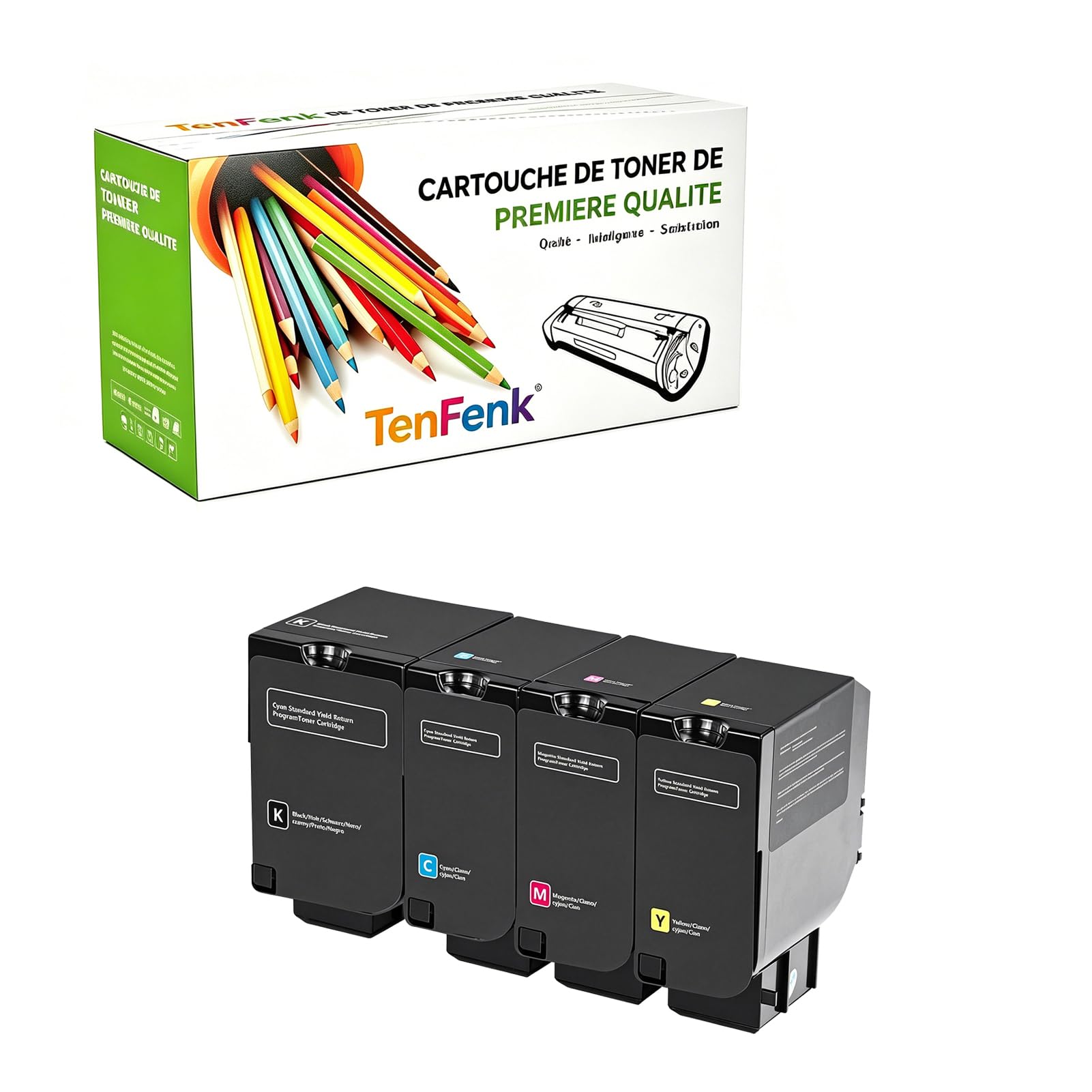 Compatibile Sostituzione Cartuccia Toner Per Lexmark CS720 74C0HKG Da Utilizzare Con Lexmark CS720DE CS720DTE CS725DE CS725DTE CX725DE CX725DHE CX725DTHE Stampante,4-Pack,4p