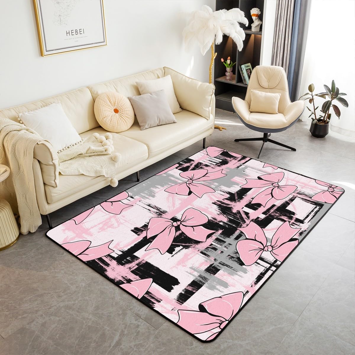 Tapis de salon abstrait 100x150 cm décoratif géométrique moderne
