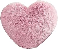 Vista 13 de MorroMorn Almohadas de Corazón Esponjosas, Almohadas Decorativas Peludas para Sofá, Cama, Linda Decoración de Habitación para Mujeres, Niñas, Niños