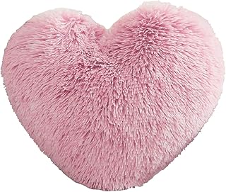 MorroMorn Fluffy Heart Throw Pillows, Shaggy Decorative Pillow for Sofa ...