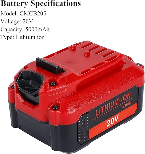Miniatura 2 de CMCB205 5.0Ah 20V Batería de repuesto para Craftsman 20V batería de iones de litio CMCB201 CMCB202 CMCB204 CMCB205 CMCB206 CMCD700C V20 Series