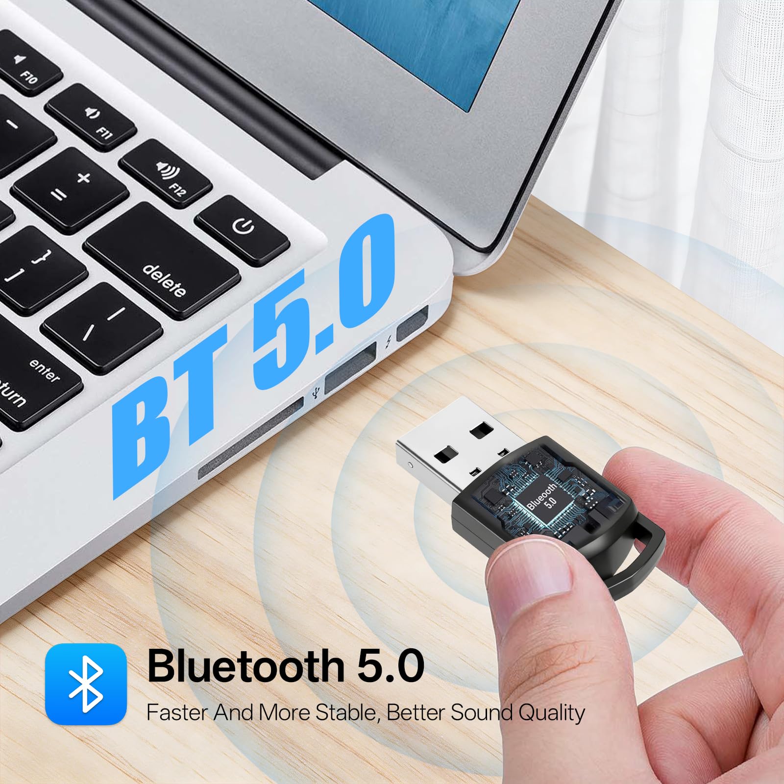 Adaptateur Audio USB Bluetooth 5.0 pour PS5/PS4/PC, Dongle Bluetooth à Faible Latence