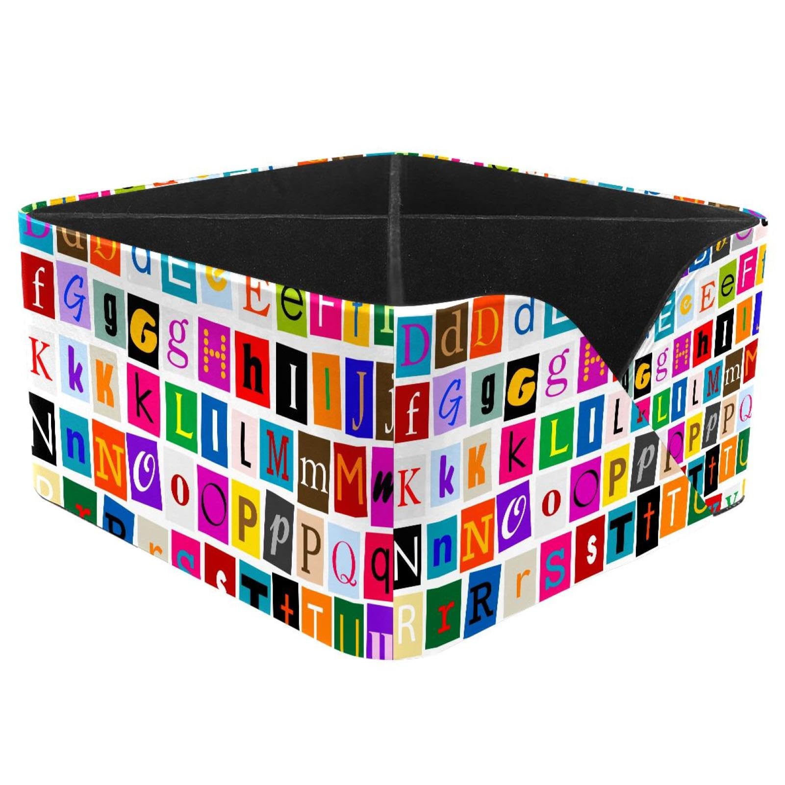 KengjuTesu Alphabet Desktop Organizer Pen Holder, Rectangular Pencil Cup for Office, Study and Makeup Stations