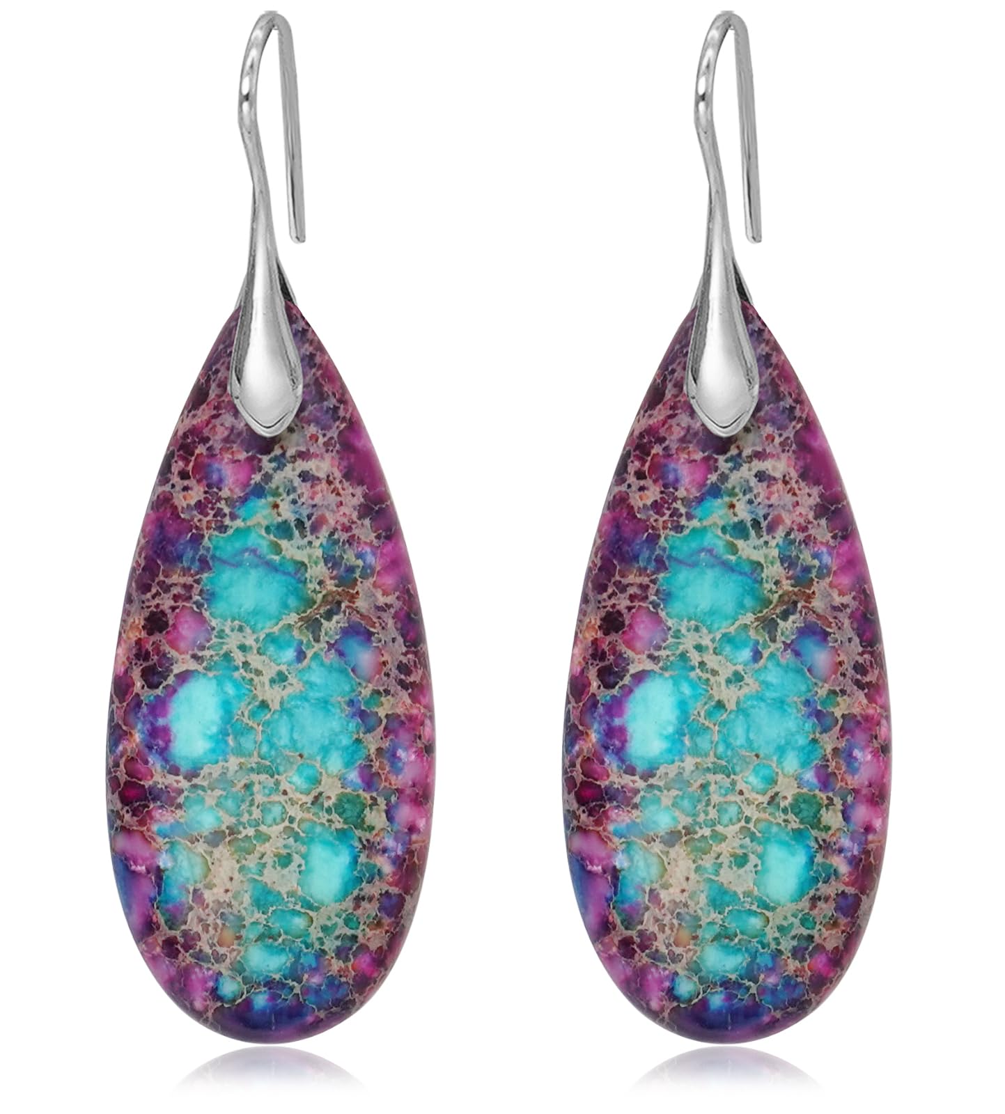 WovanooNatural Stone Earrings Waterdrop Stone Dangle Earrings for Women