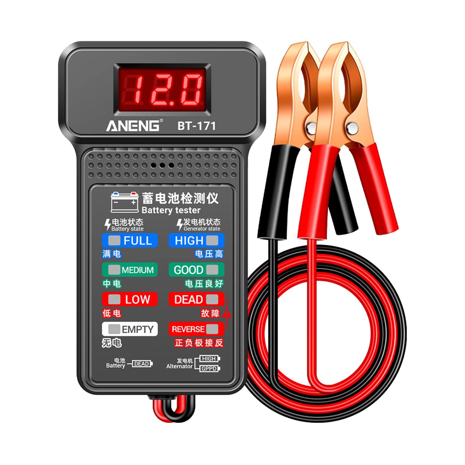 Merishopp Portable Engine Tester 12V with Clamps Alternator Checker for Vehicles-image-24