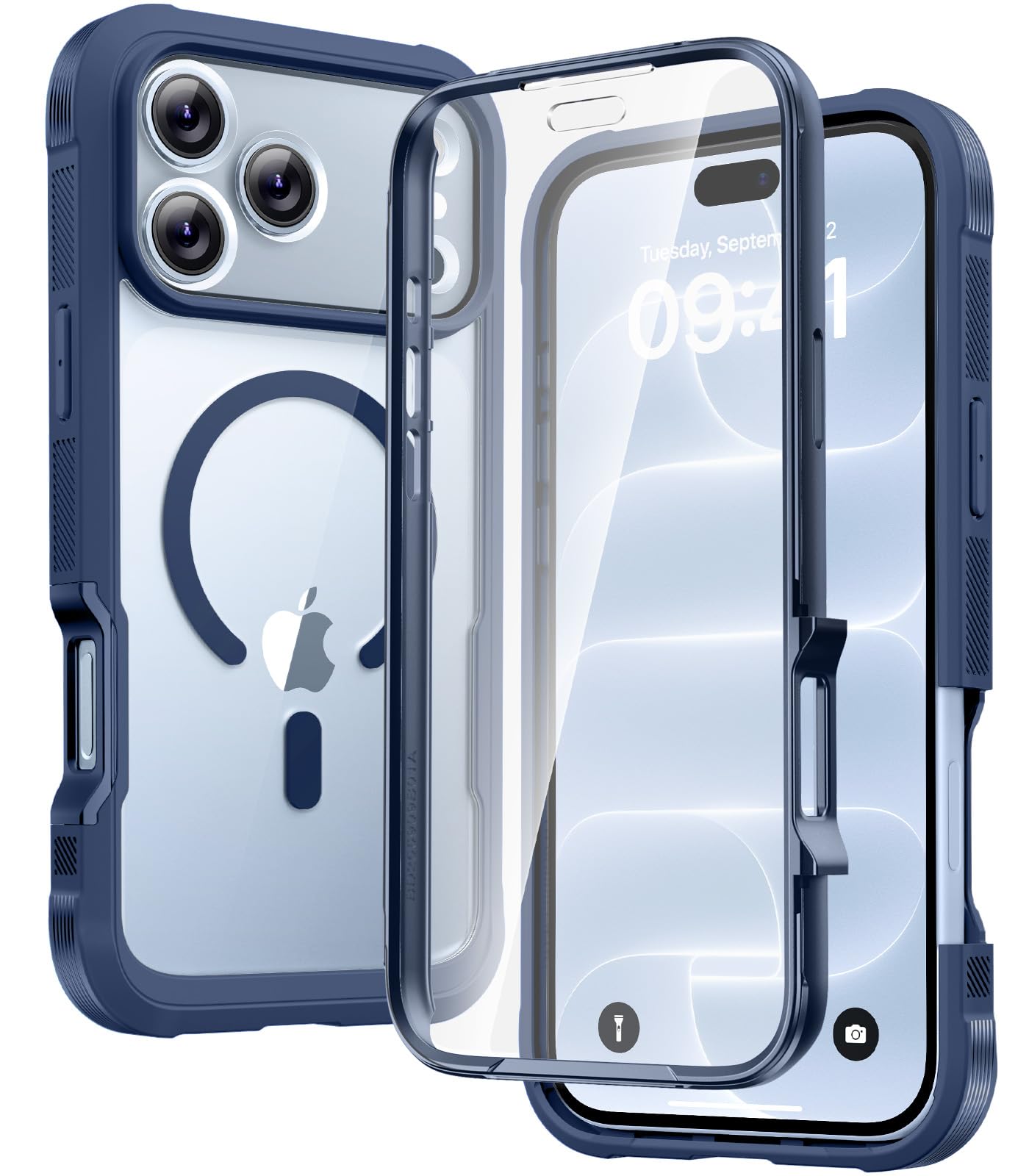 Diaclara Magnetic &amp; Screen Protector for iPhone 18 Pro Max Case,Deep Blue