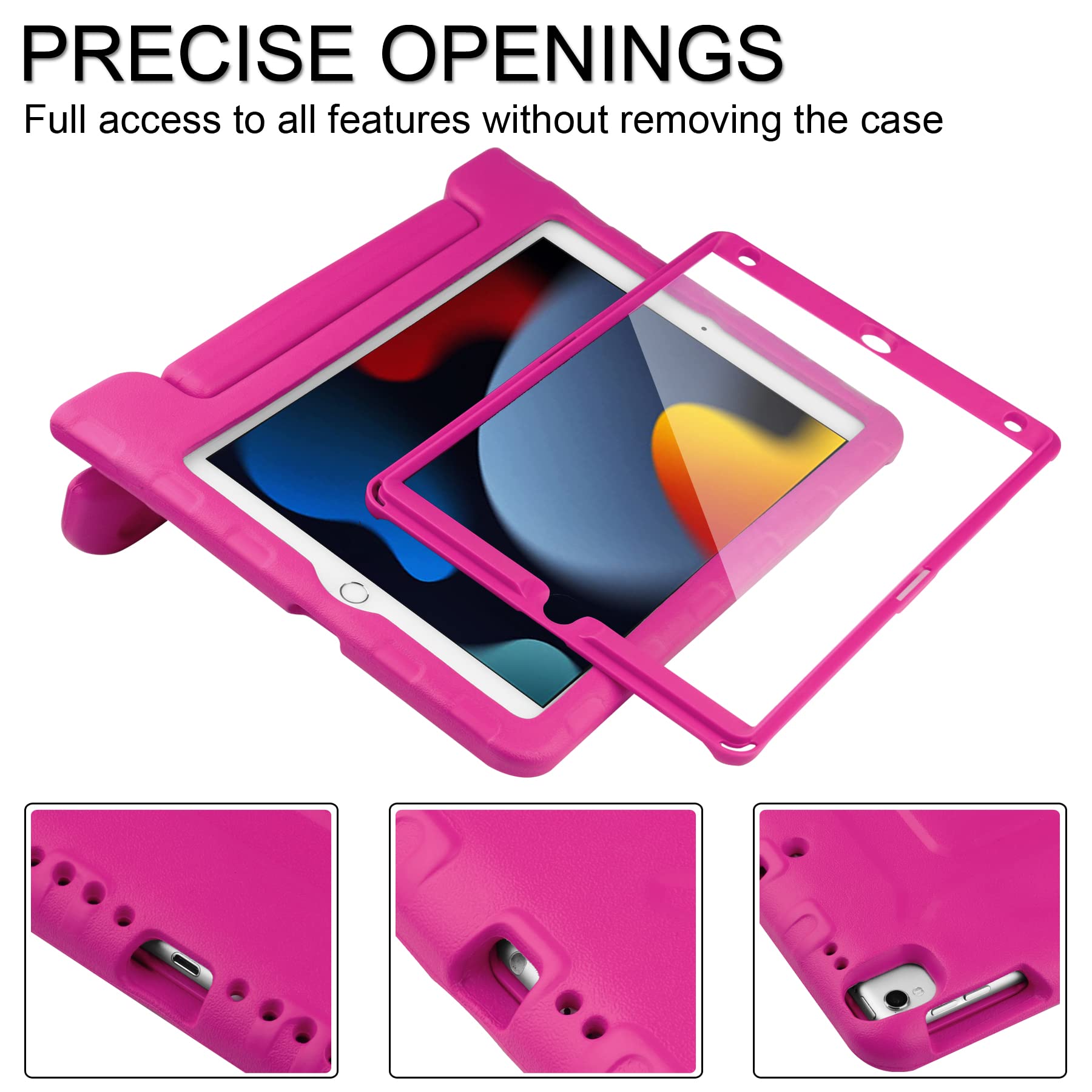 MoKo Coque pour iPad 9e/8e/7e Génération 10,2 Pouces avec Porte-Stylet | Pour iPad 10,2 Coque 2021/2020/2019, Mince Léger Étui à Trois Volets avec Coque PC Arrière Translucide Robuste, Or Rose
