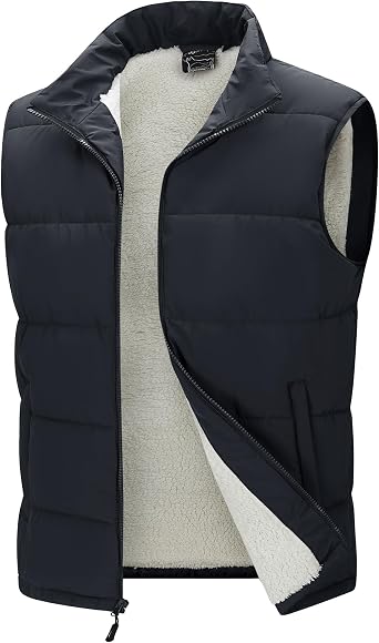 33,000ft Mens Winter Puffer Vest Outerwear Fleece Lined Sleeveless Jacket