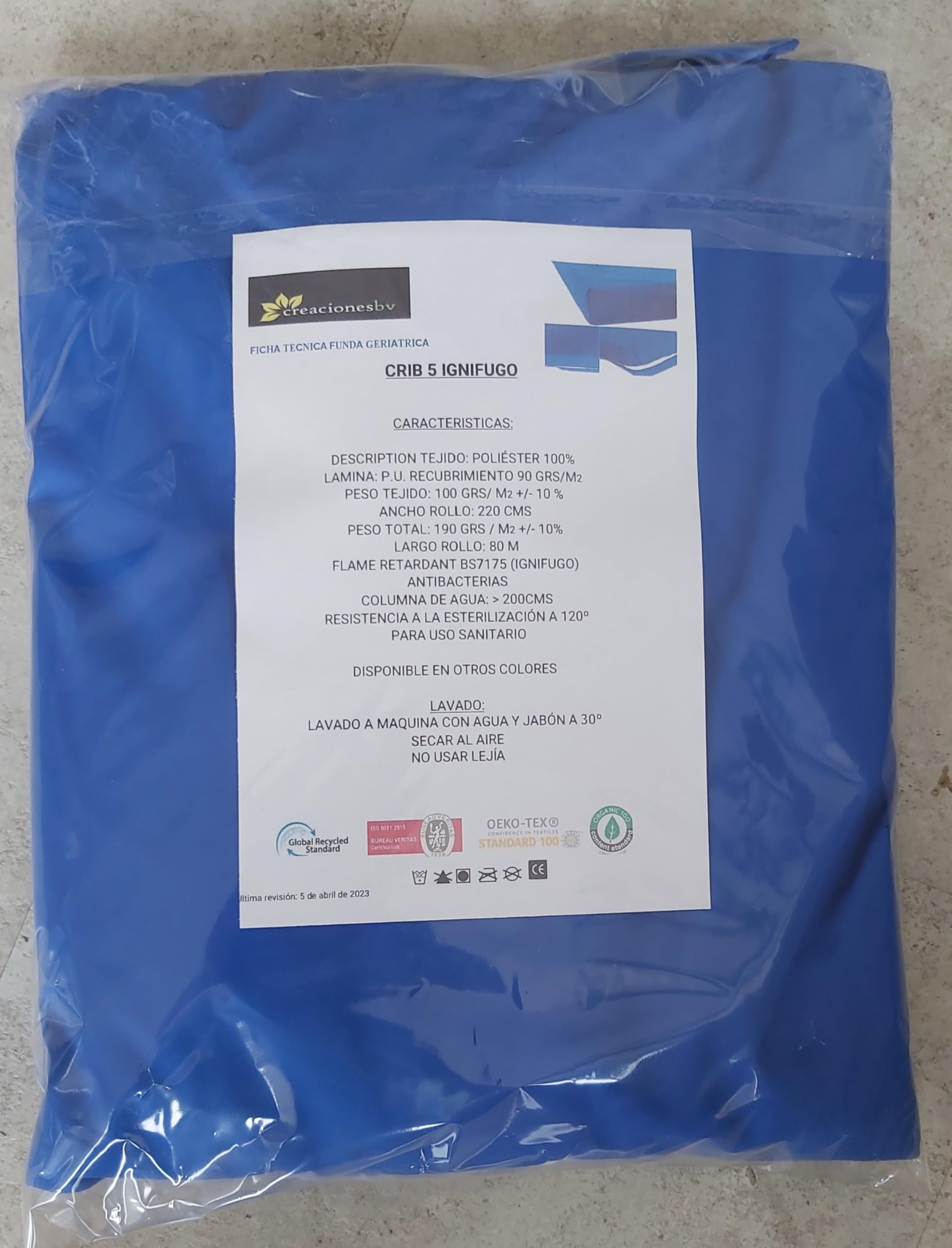 Funda de colchon Sanitaria Impermeable, Medida 90X190X15 cms,Transpirable e ignifuga, Especial geriatria con Cremallera y Solapa de Proteccion, de facil Limpieza, Protector de colchon.