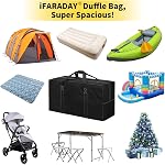 IFARADAY 130L Sac à bandoulière extra large - 35 poids lourd & Sac de rangement durable pour le camping, les voyages, les sports (noir)