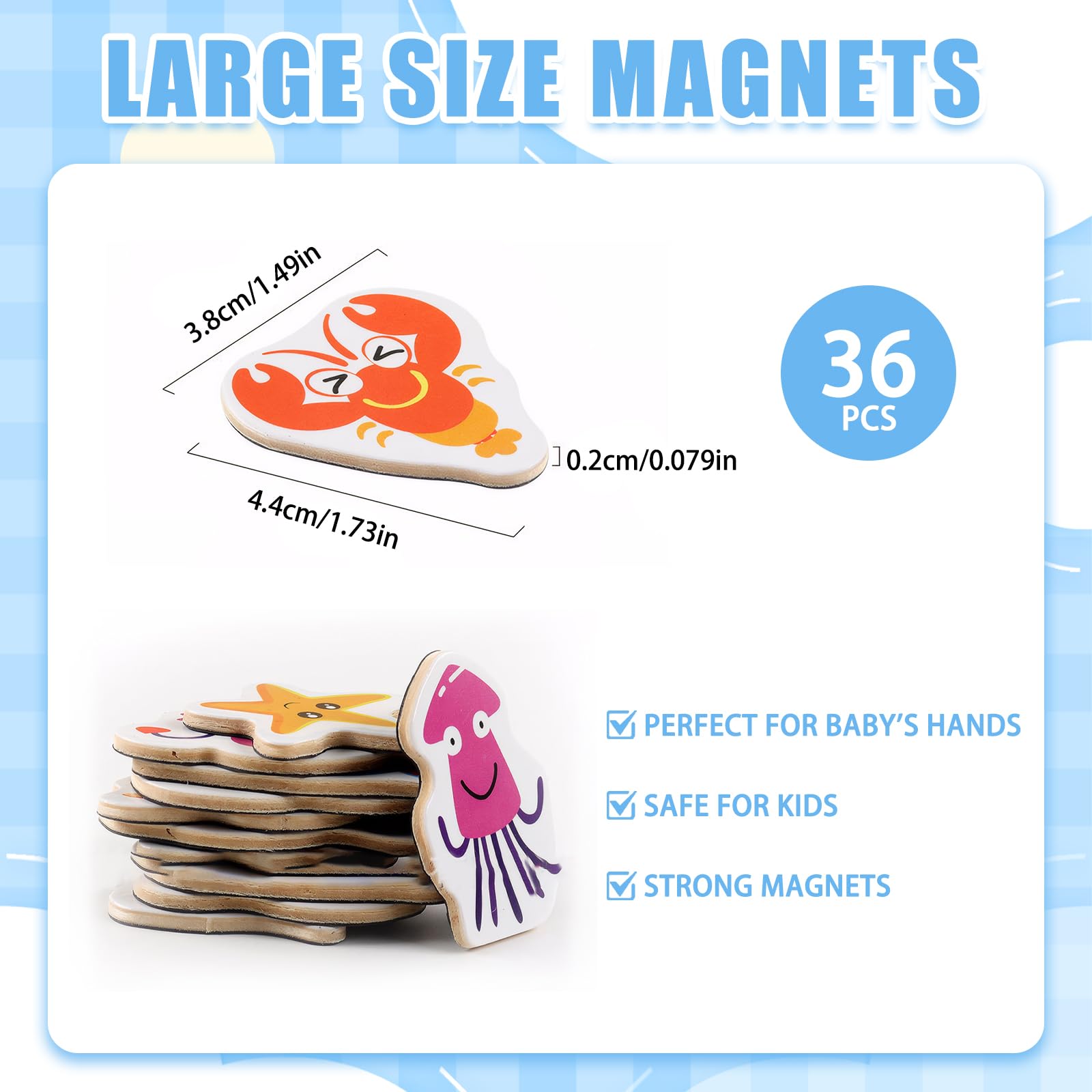 36PCS Fridge Magnets with 1 Storage Bag,Magnetic Animals Magnets,for Magnetic Whiteboards,Refrigerator Magnets - Image 2