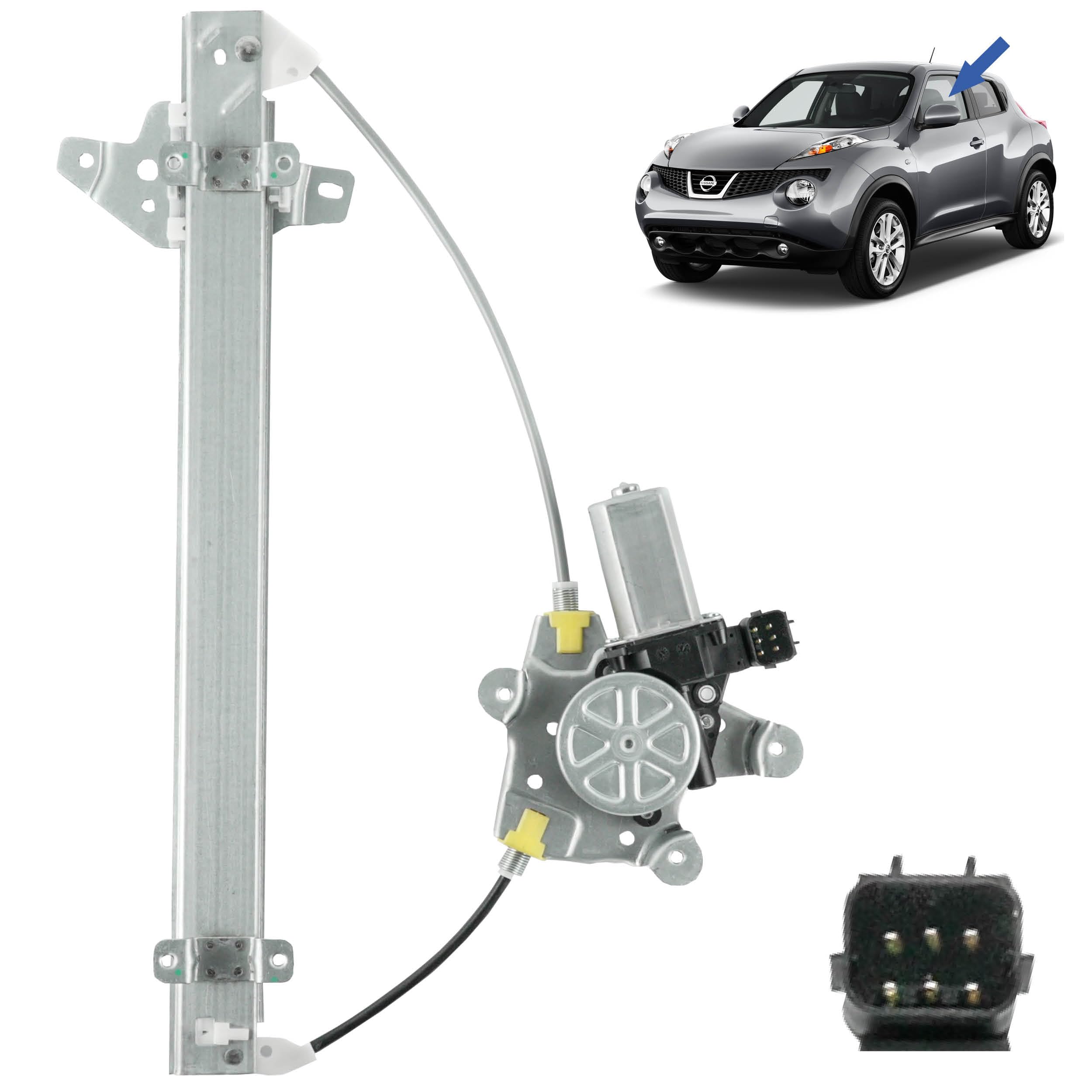 STARKIT PERFORMANCE Alzacristallo compatibile per Juke 1 (2010-2019) CON MOTORINO COMFORT. ALZAVETRO ANTERIORE SINISTRO (guida) 807211KA0A, 807211KA0C, 80731JX30B, 80731JX30C