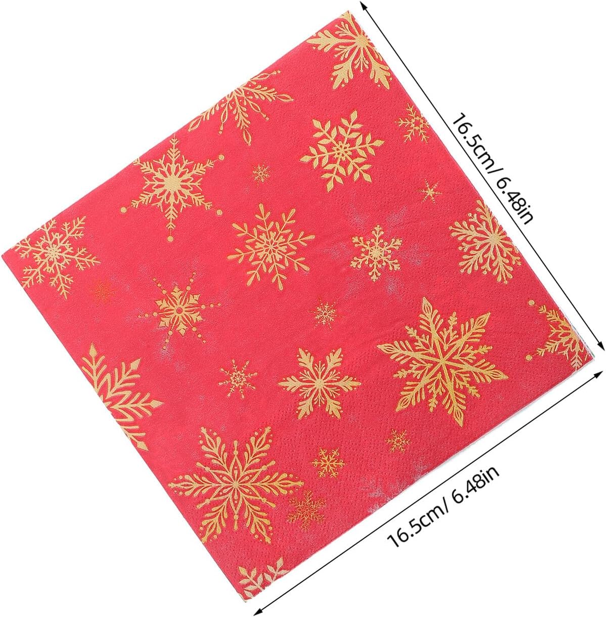 Christmas Snowflake Disposable Paper Napkins 2-layer Red and Green Holiday Tissue for Party Tableware, 100 Sheets Per Pack, Suitable for Christmas Dinner and Holiday Events