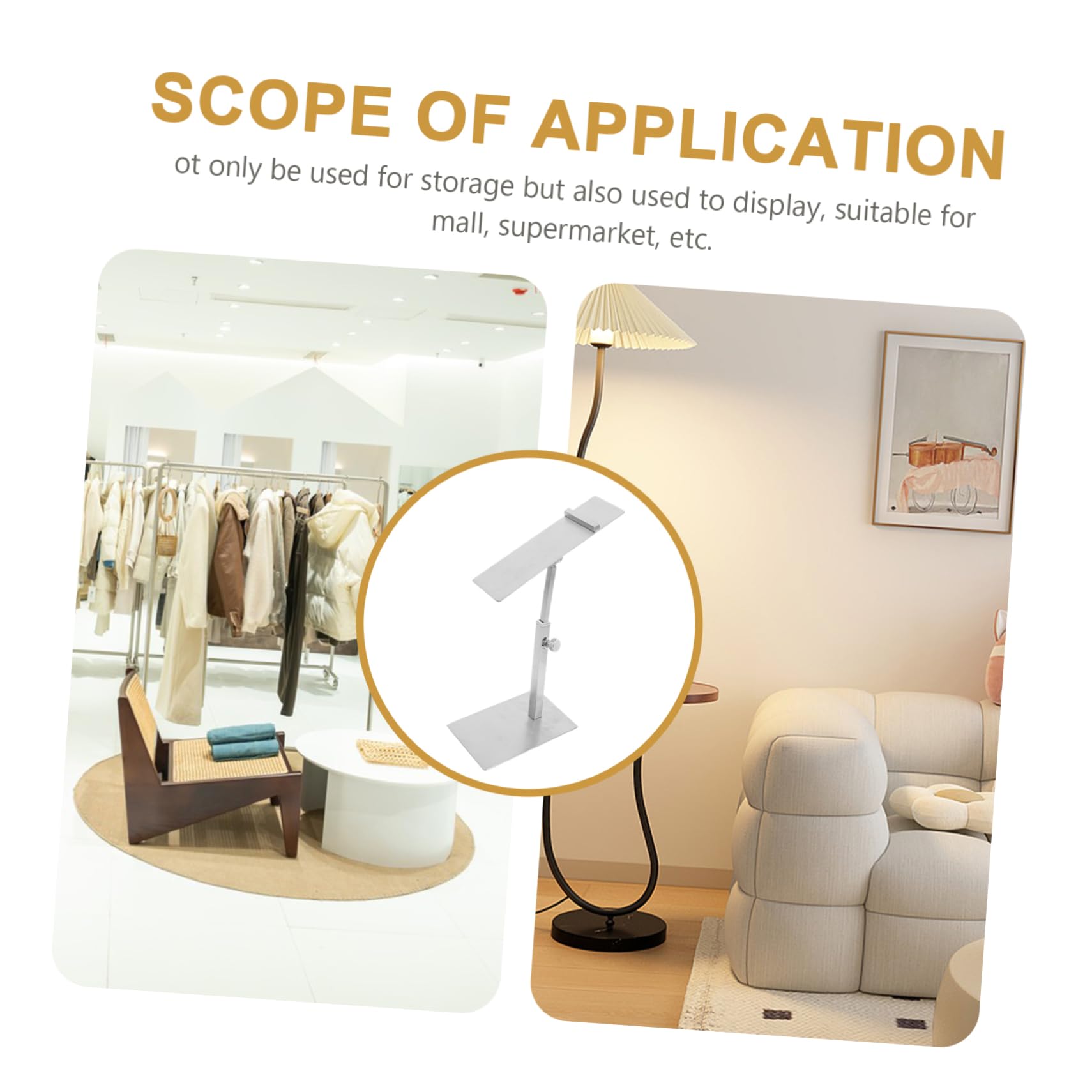 VILLFUL Stainless Steel Shoe Display Holder Tall Freestanding and Adjustably Angled for High Heels