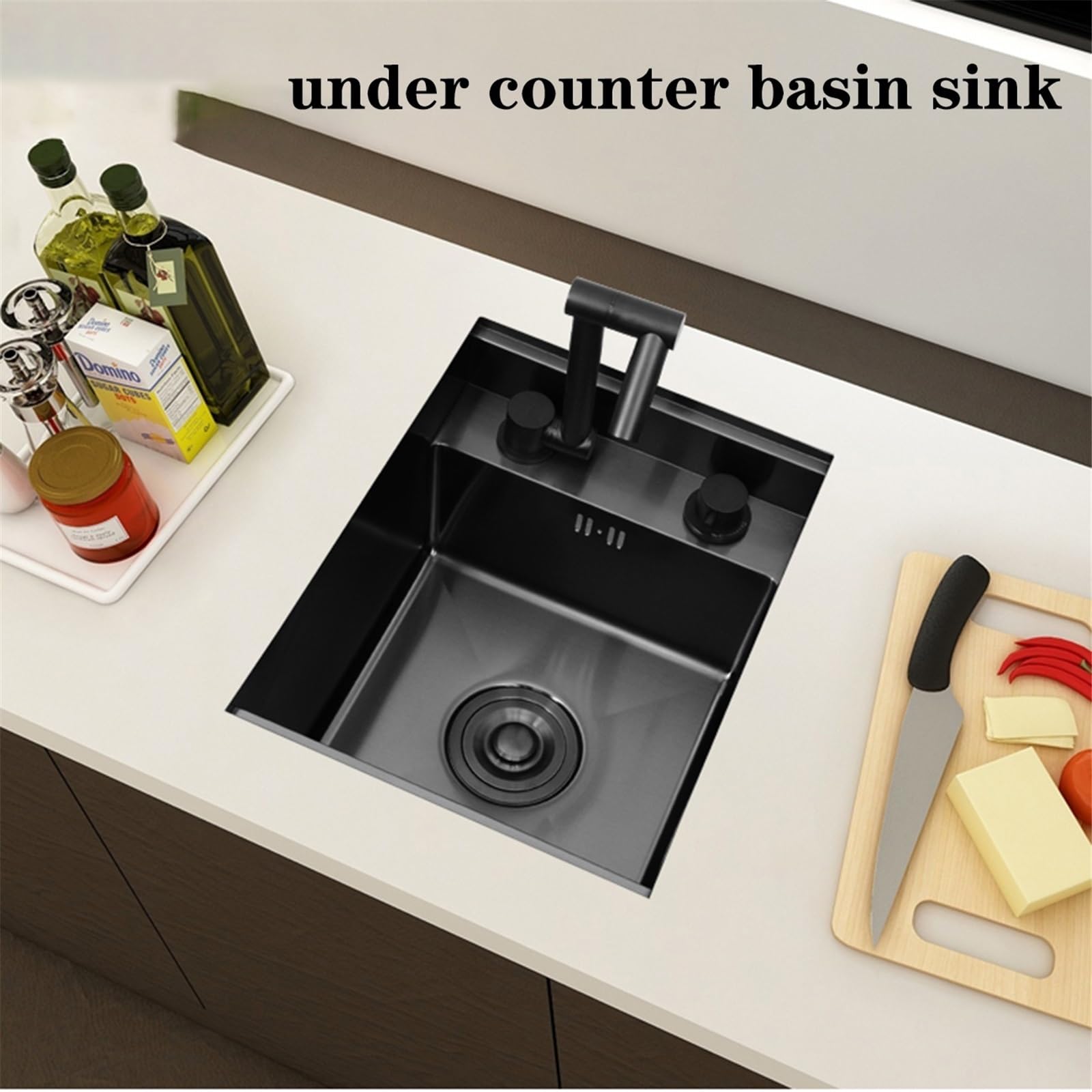 Isola Bar Nascosta Piano di Lavoro con Coperchio, Cucina in Acciaio Inox con Una Sola Vasca per Lavare Verdure e Piatti, Preparazione di cibi, Design salvaspazio (30 *