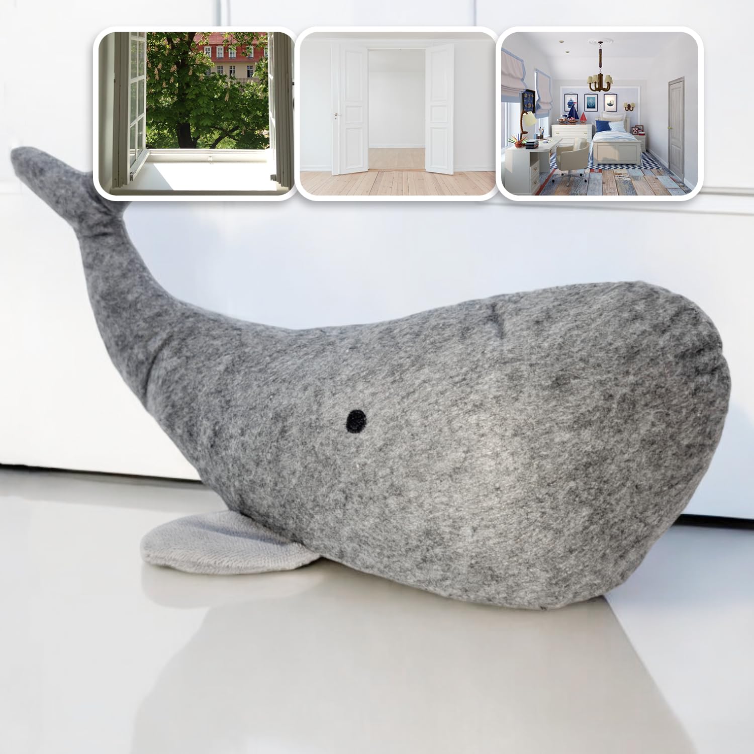 COM-FOUR® Doorstop, Heavy Door Holder in a Cute Whale Design, Functional Home Accessory, Window Stopper Ideal for drafts - Image 2