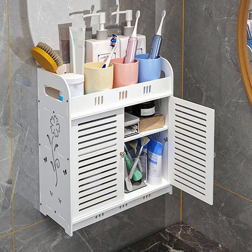 Gabinetes de baño impermeables, organizador de armario de almacenamiento autoadhesivo, gabinete de pie, almacenamiento de botiquín, unidades de