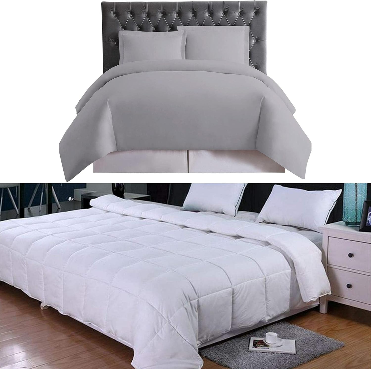 Gray Eagle Oversized King Comforter and Silver Sconce Duvet