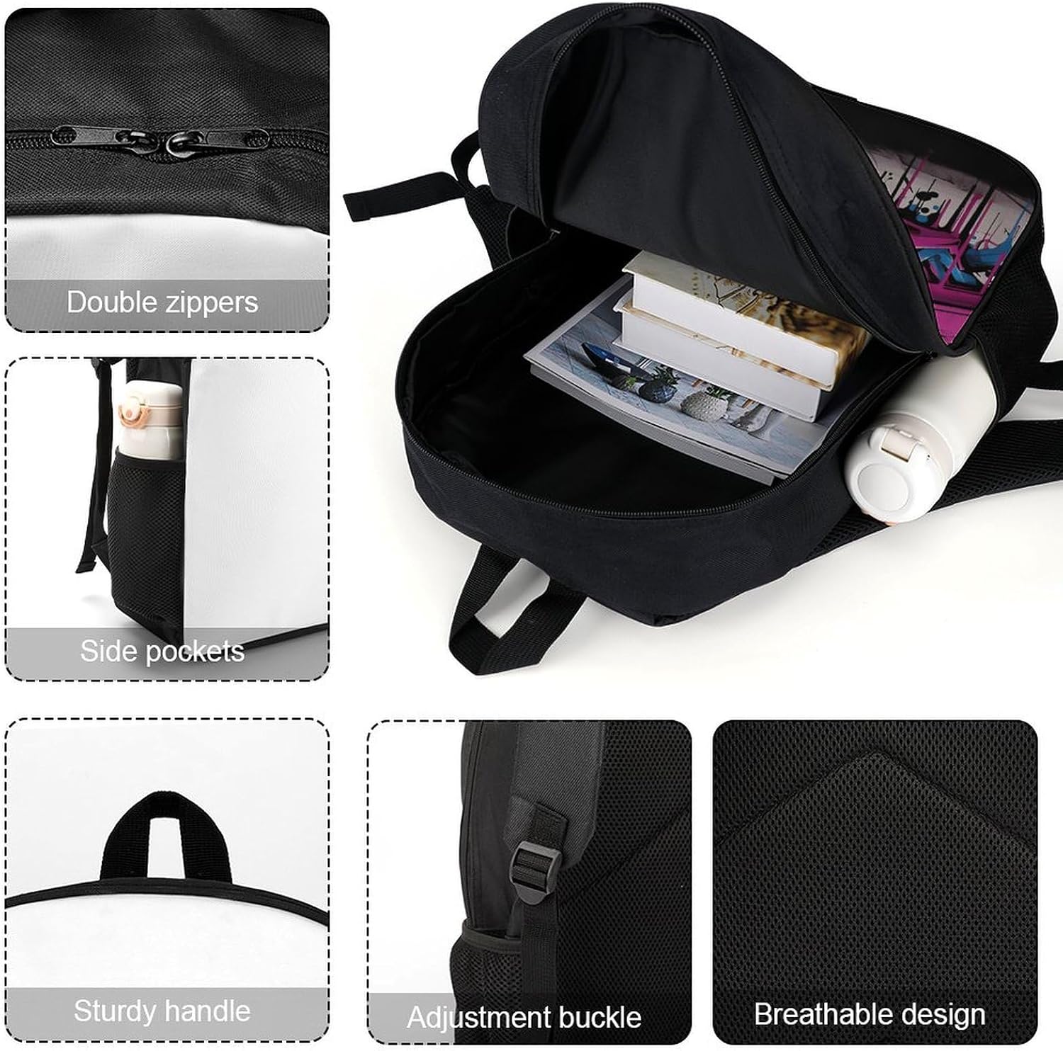 Colorful Graffiti Laptop Backpack 17 Inch Large Capacity Backpack image 4