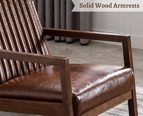 Miniatura 11 de CIMOO 3507 - Sillón mecedor para guardería, de mediados de siglo, moderno, reclinable, cómoda, sillón para dormitorio, sala de estar, color gris