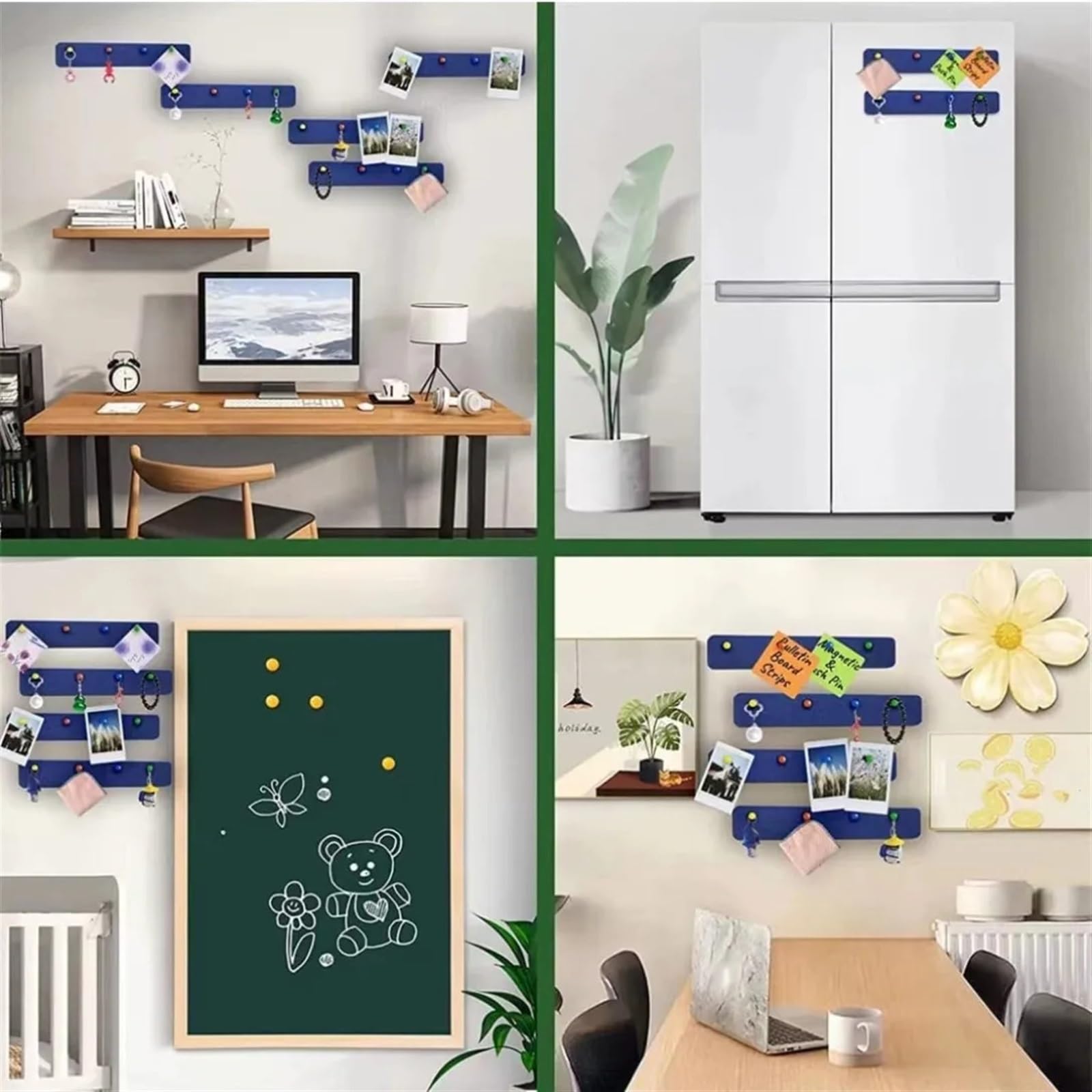 TablóN De Anuncios De Fieltro 5 Piezas De Tableros De Notas De Fieltro Con Agujas For Oficina, Aulas, Tablones De Anuncios Autoadhesivos, Decoraciones De Notas, Tiras De Mensajes De Fieltro Para Ofici