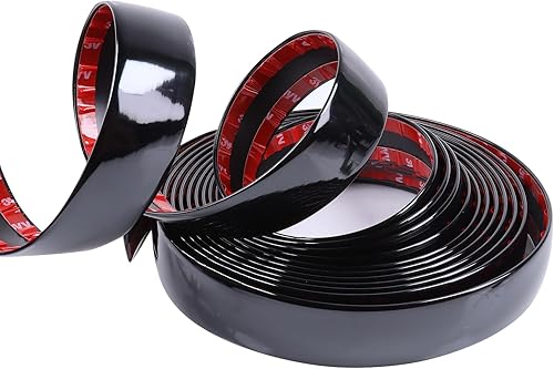 Miniatura 3 de Moldura negra brillante de 16 pies para automóviles de 12 pulgadas de ancho, tira de moldura lateral interior de automóvil (autoadhesiva), a prueba